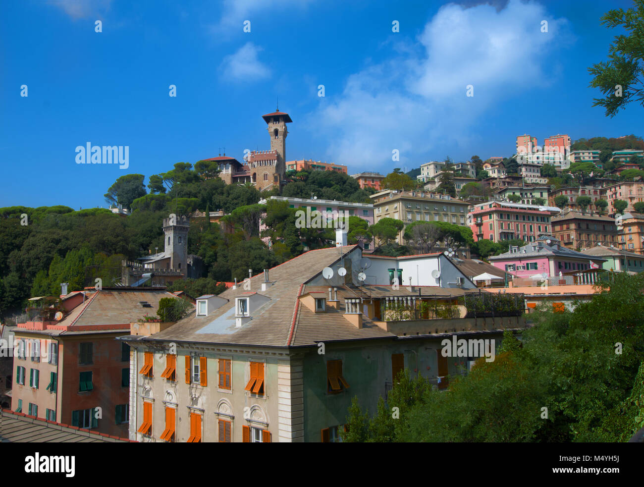 Superba vista su Genova, Italia Foto Stock