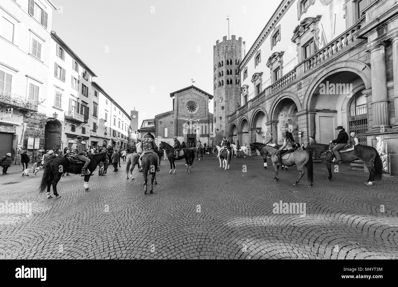 Orvieto (Italia) - La bella cittadina etrusca e medievale nella regione Umbria, con un bel centro storico, il Duomo e il Pozzo di San Patrizio". Foto Stock