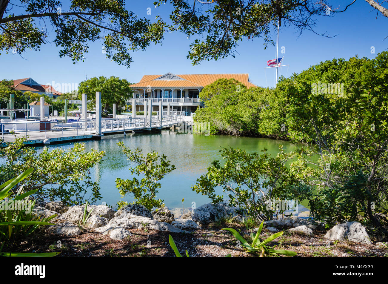 Ottima la prima fermata al Parco nazionale Biscayne, il Centro visite offre un locale arti gallery, film introduttivo e un museo sulla zona ecosyst Foto Stock