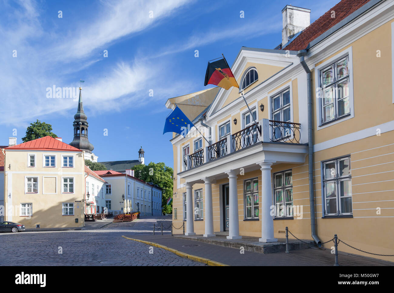 Residenza ufficiale dell'ambasciatore tedesco su Lossi plats a Tallinn, architetto p. Schatten 1818 Foto Stock