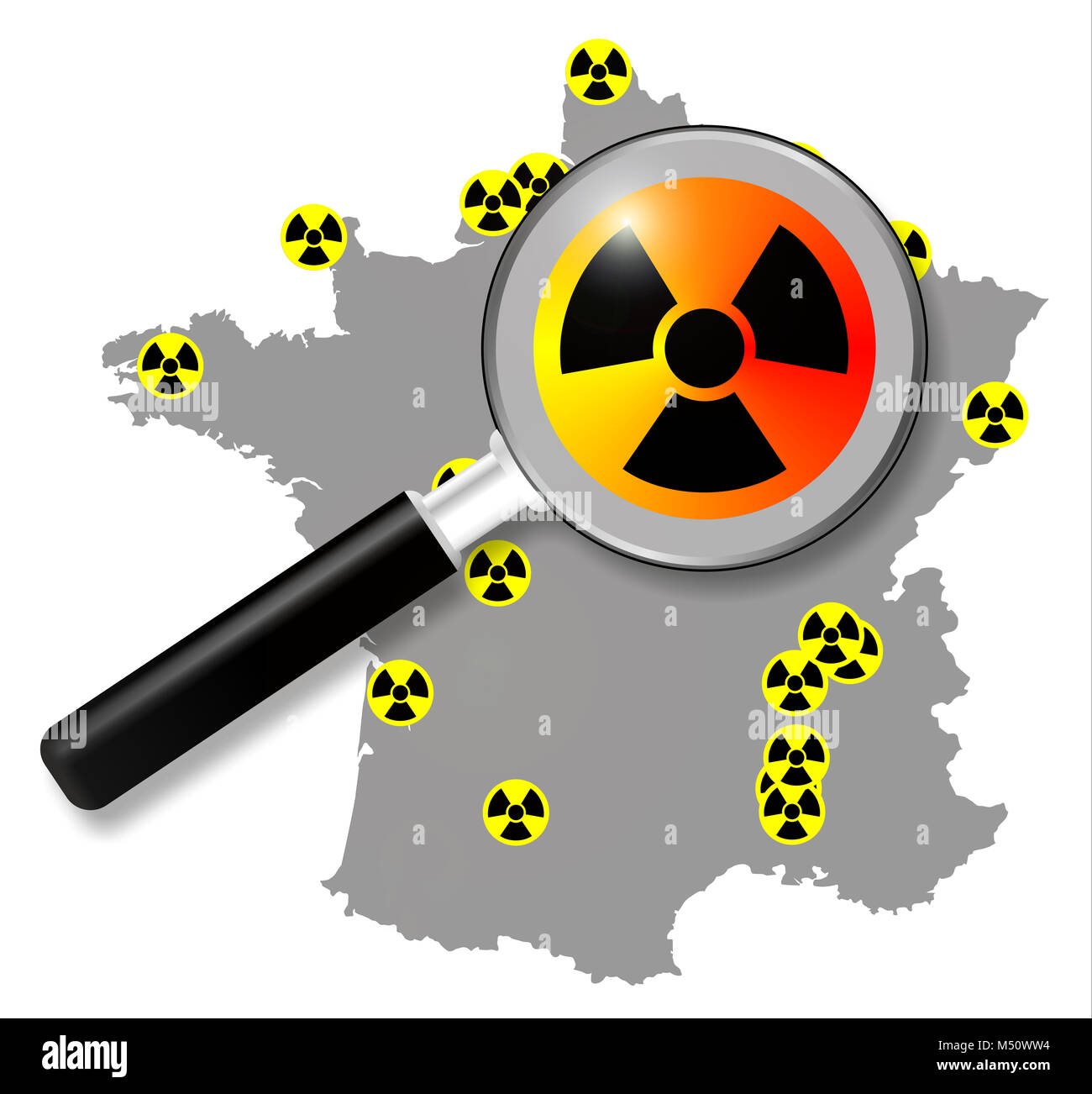 Focus su le centrali nucleari francesi Foto Stock