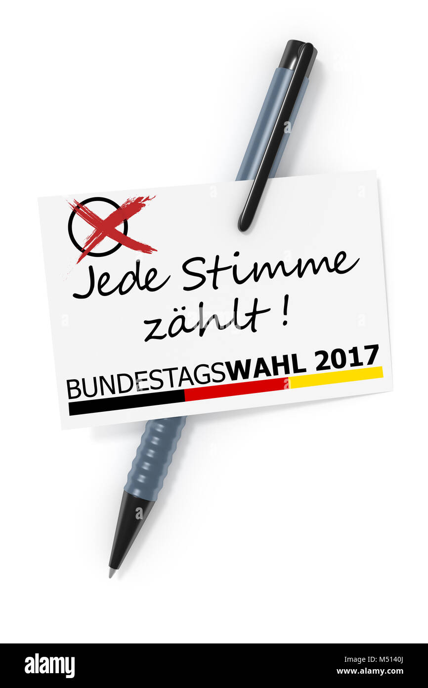 Bundestagswahl 2017 Jede Stimme zaehlt Foto Stock