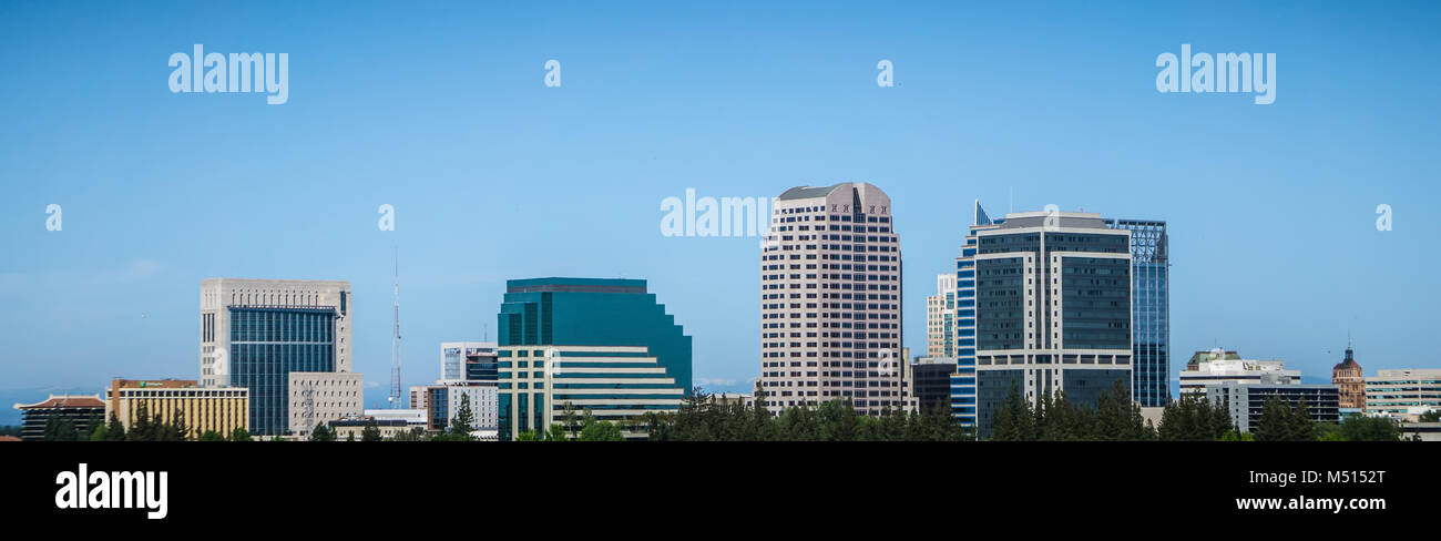 Sacramento in California cityscape skyline sulla giornata di sole Foto Stock