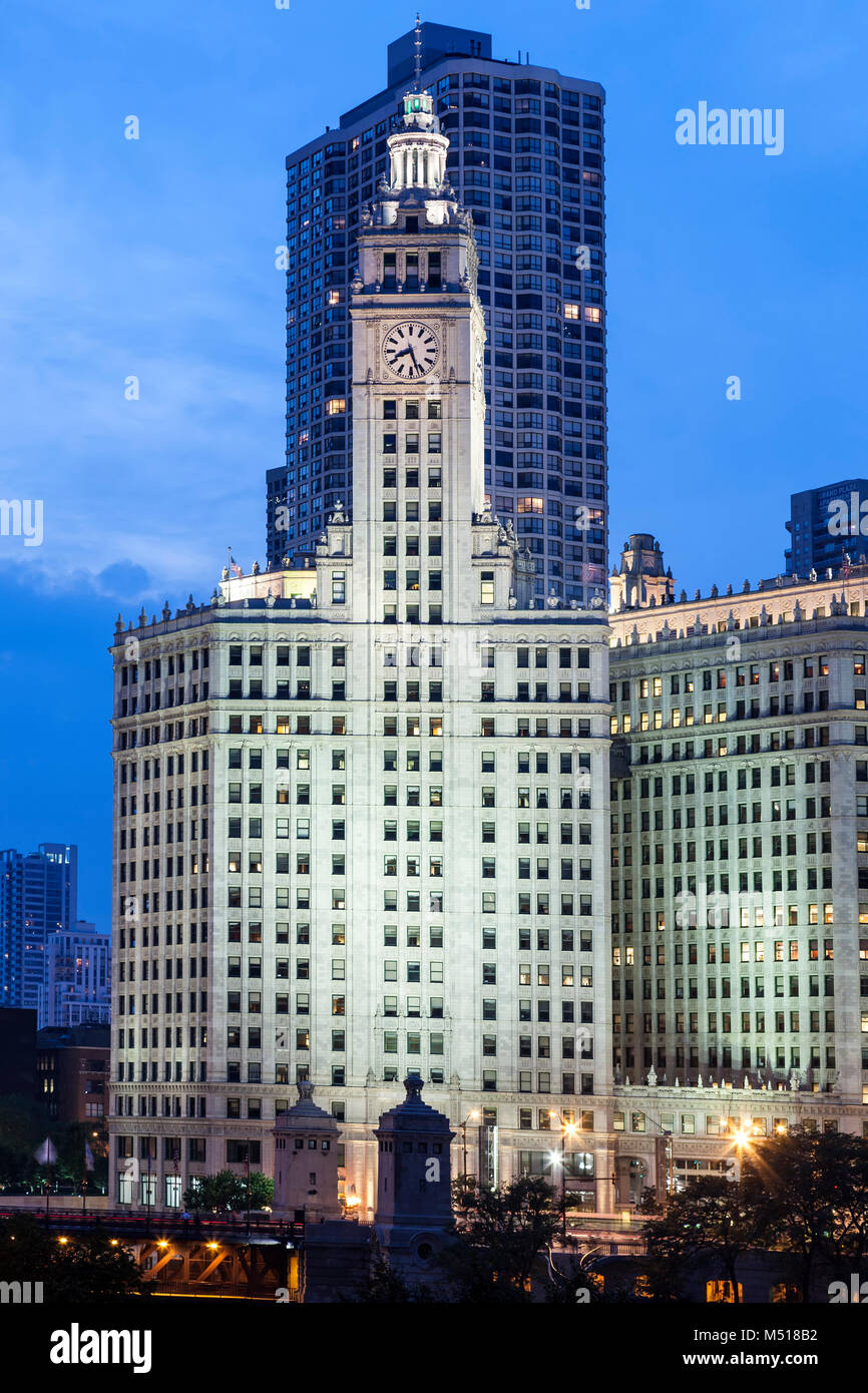 Wrigley Tower, Chicago, Illinois USA Foto Stock