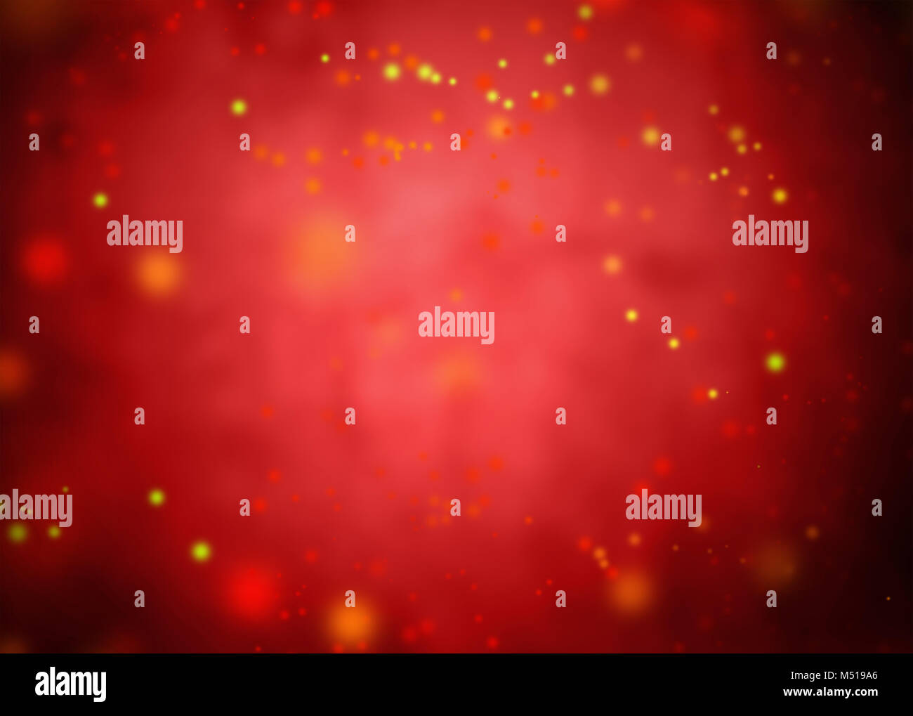 Giallo e macchie di colore arancione su sfondo rosso Foto Stock