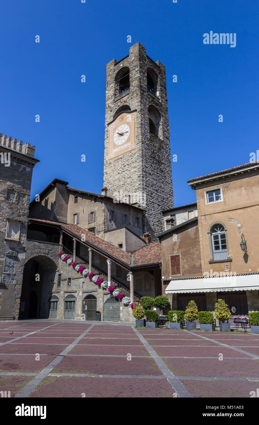 Torre Campanaria di Bergamo, Italia Foto Stock