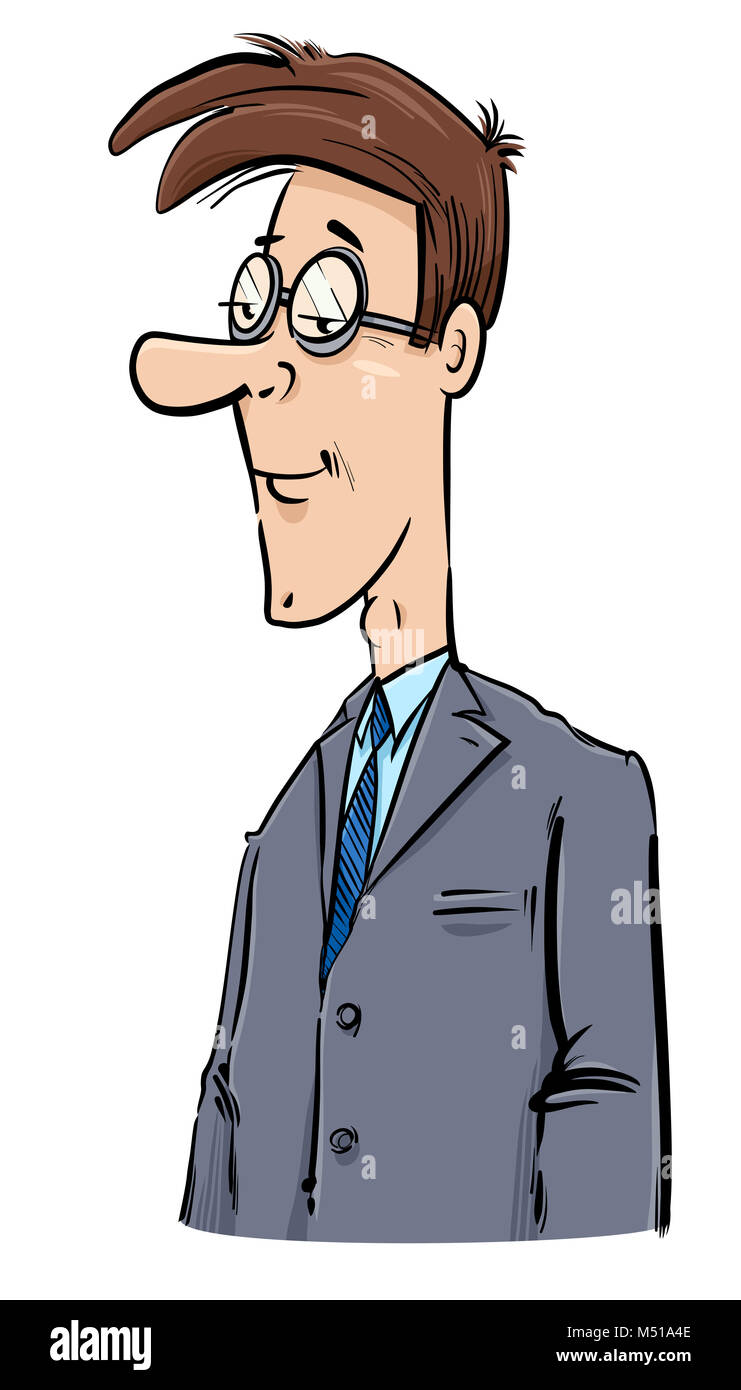 Giovane imprenditore caricatura disegno Foto Stock