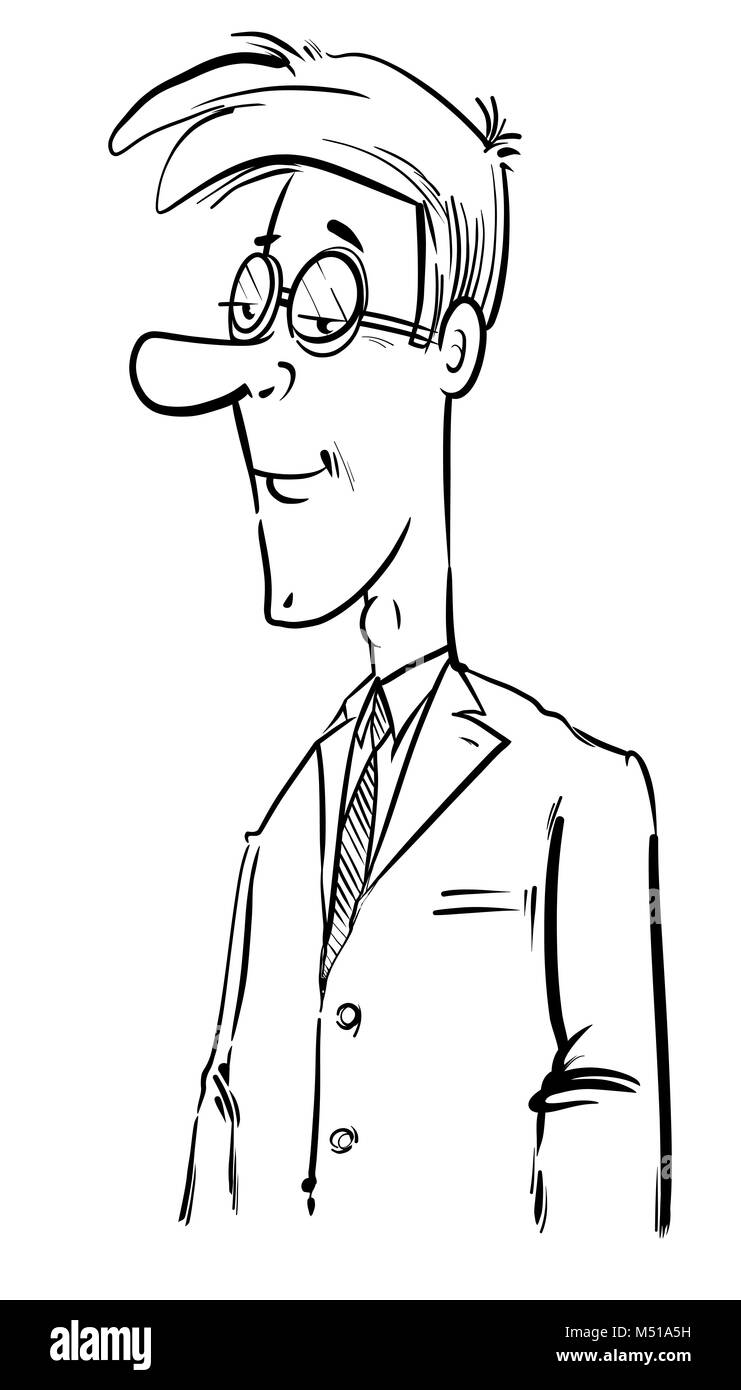 In bianco e nero giovane impreditore disegno Foto Stock