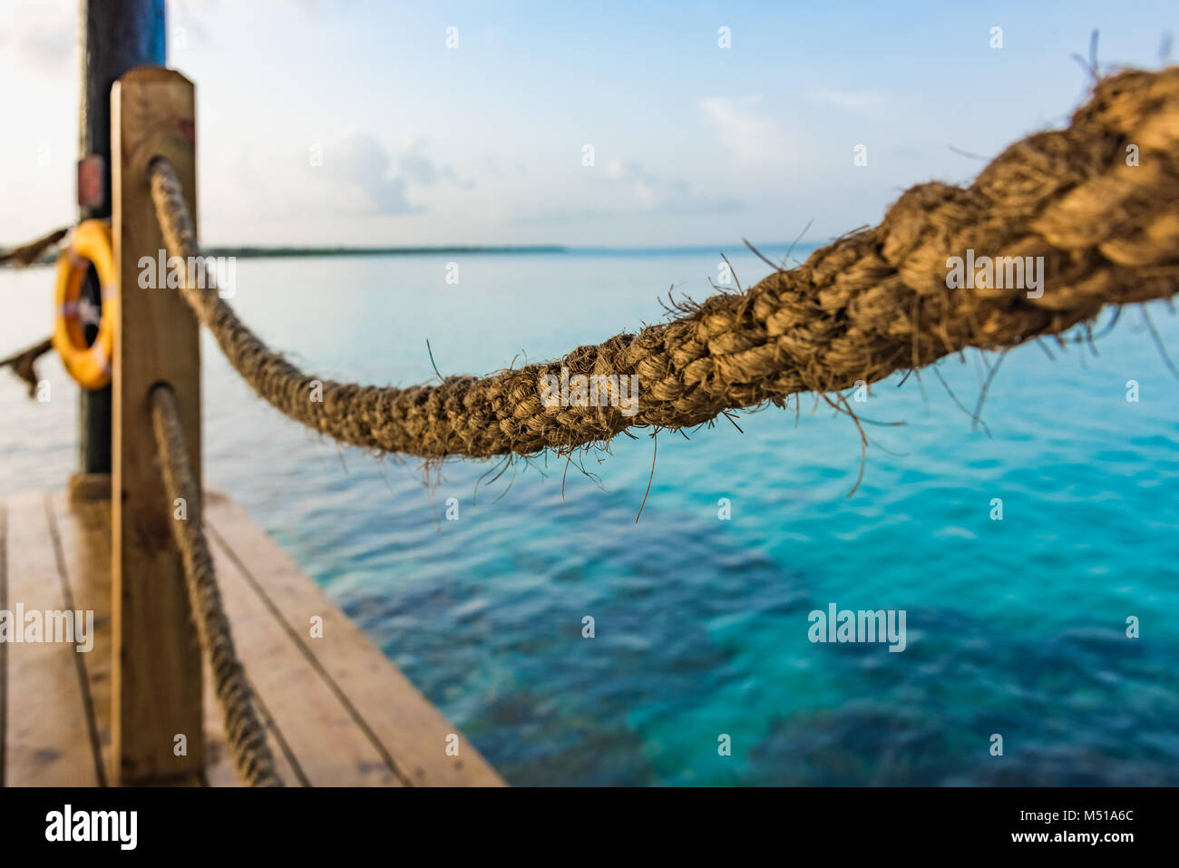 Pier corda scherma Foto Stock