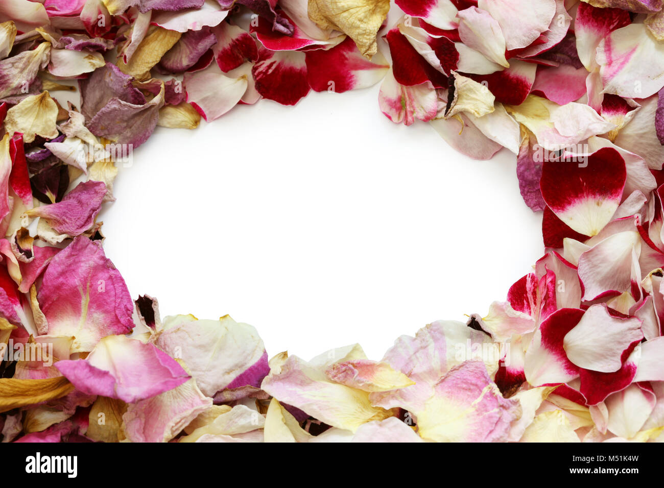 Telaio della secca artigianale dei petali di rosa Foto Stock