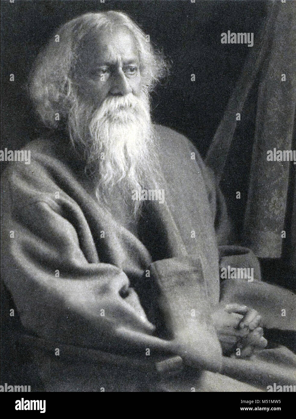 Rabindranath Tagore, Ravīndranātha Thākura (1861 - 1941) polymath Bengali Foto Stock