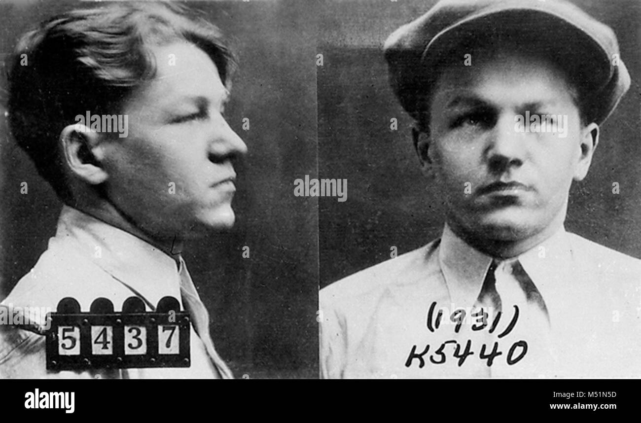 Lester Joseph Gillis (1908 - 1934), noto con lo pseudonimo di George Nelson, meglio noto come Baby Face Nelson, era un American Bank Robber nel 1930s. Foto Stock