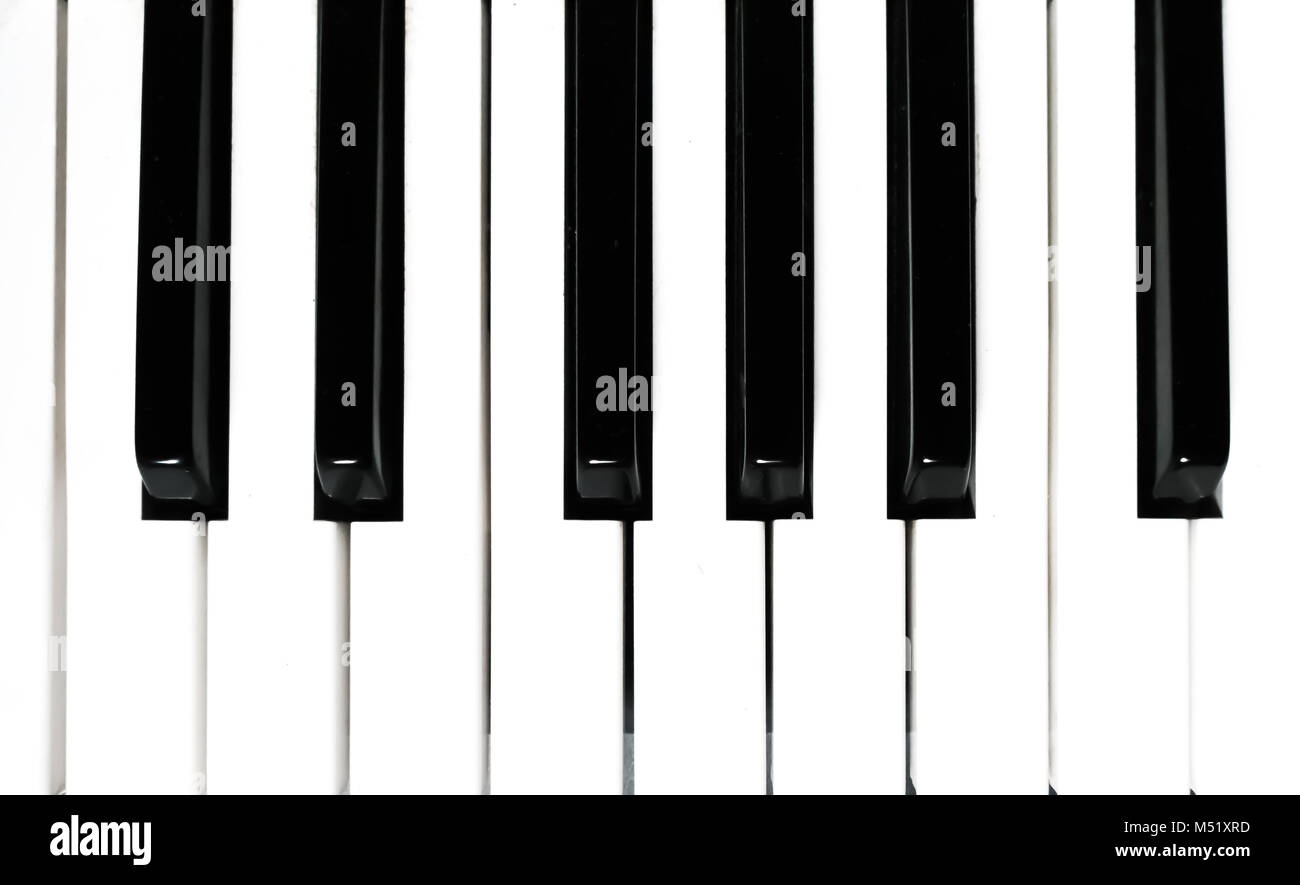 In prossimità dei tasti di pianoforte. Foto Stock