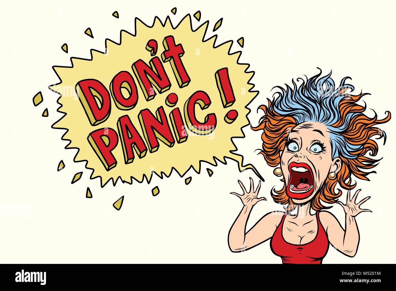 La donna panic e urla in orrore Illustrazione Vettoriale