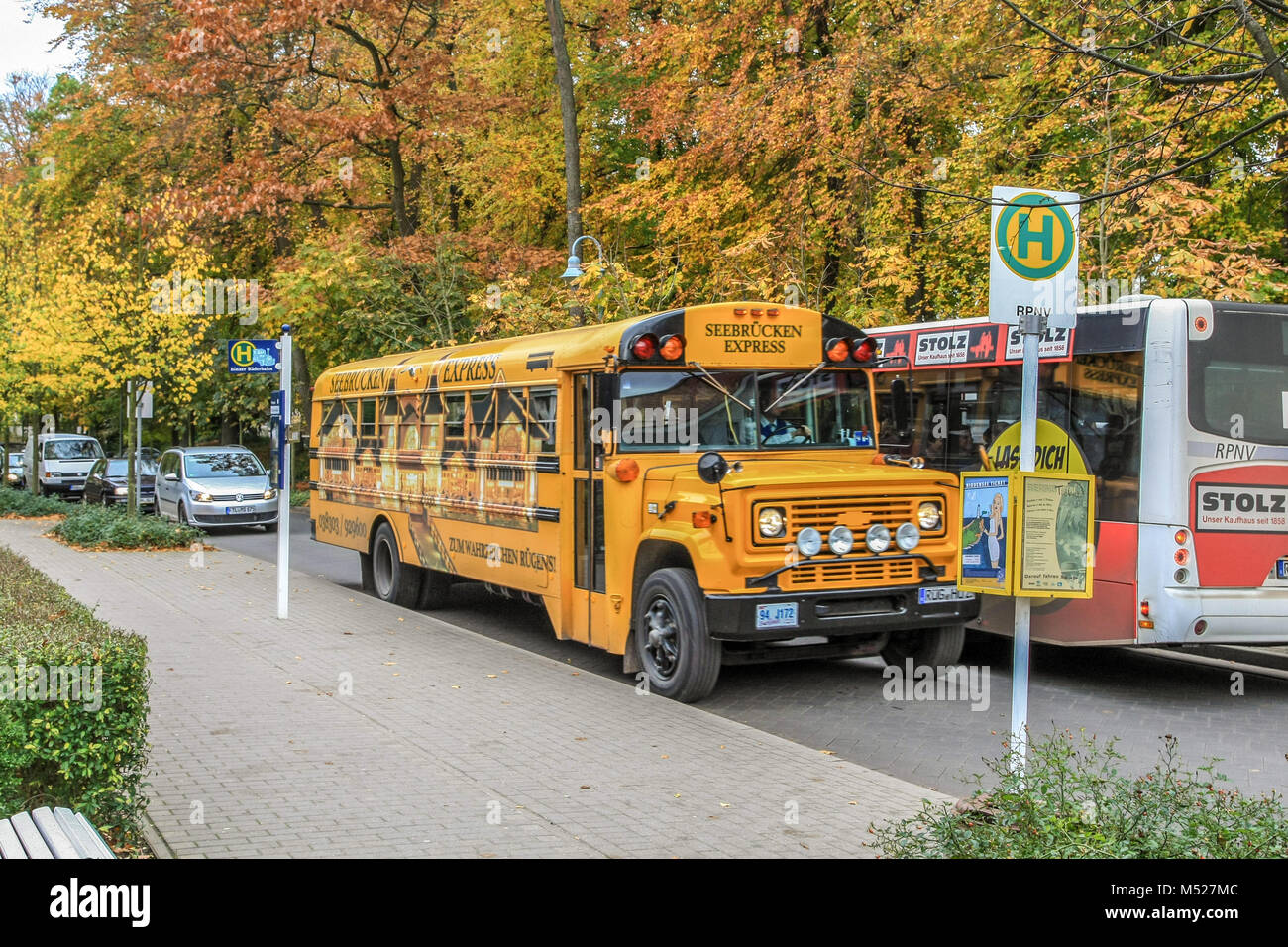 In Tourist-Bus Binz Foto Stock