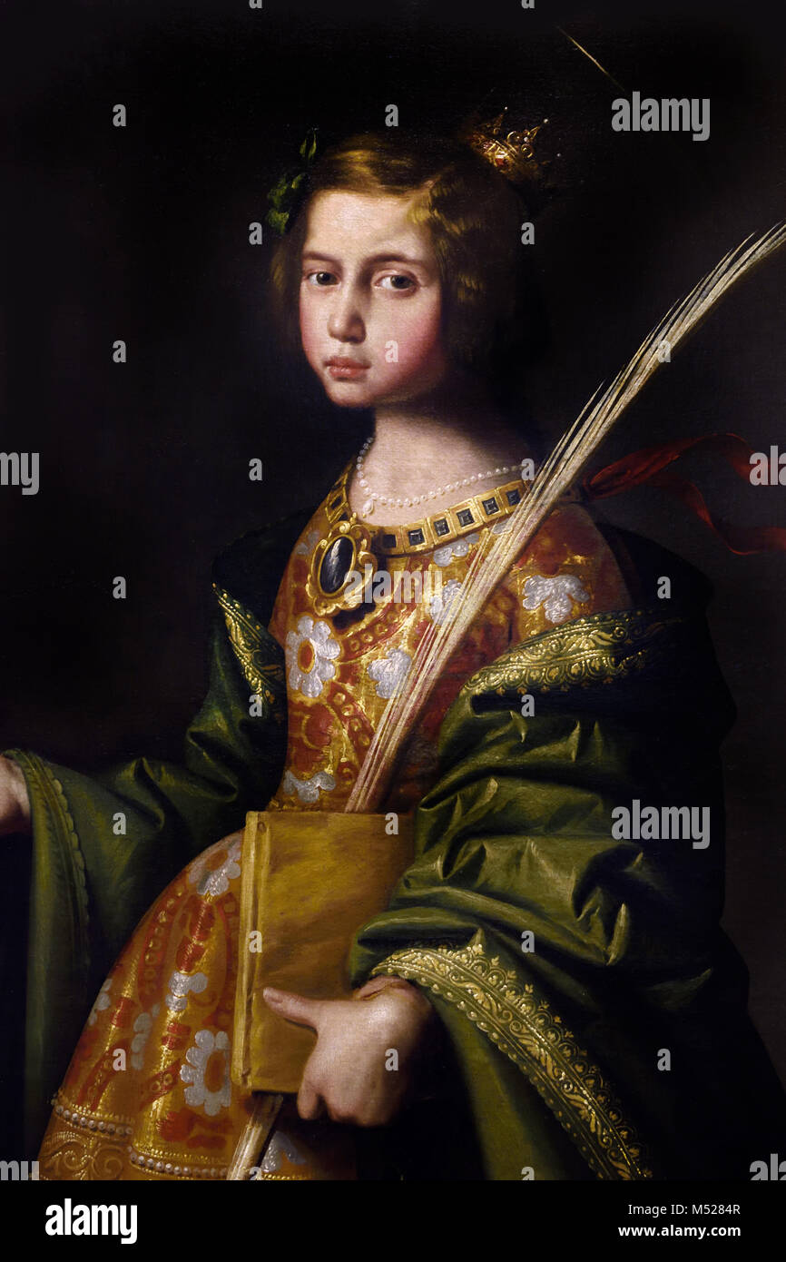 Santa Elisabetta di Turingia 1635 Francisco de Zurbarán (1598-1664) 17esimo secolo Spagna, Spagnolo,(Santa Elisabetta di Turingia (1207-1231), meglio conosciuto come Santa Elisabetta di Ungheria). Foto Stock