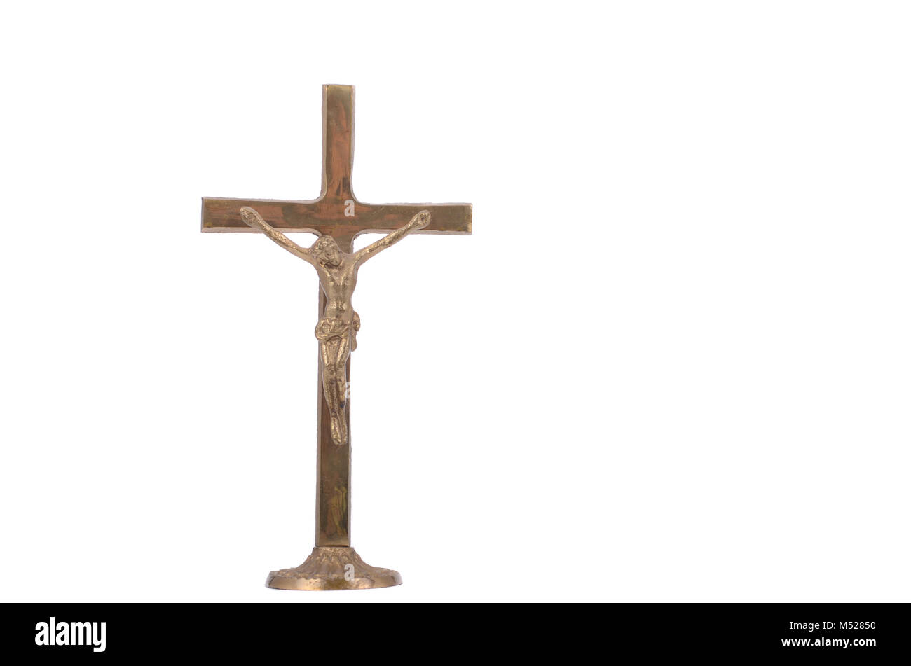 La scultura del crocifisso Gesù Cristo isolato, il cristianesimo la religione del concetto. Foto Stock