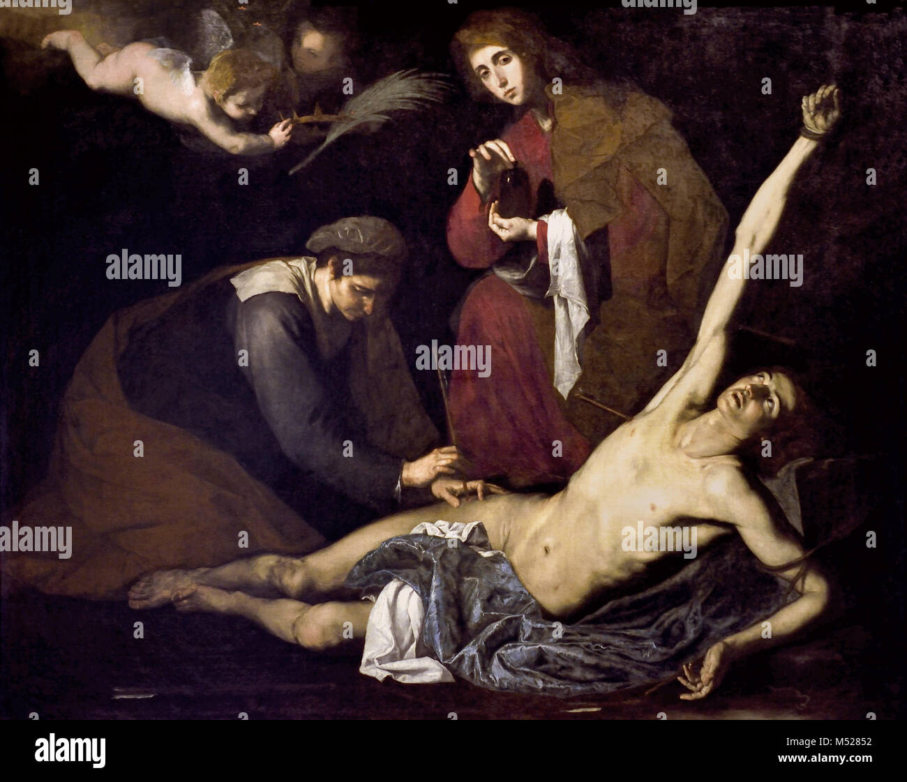 San Sebastiano curato da le sante donne, 1621, José de Ribera ,1591 - 1652, 17th,secolo Spagna, Spagnolo, Foto Stock