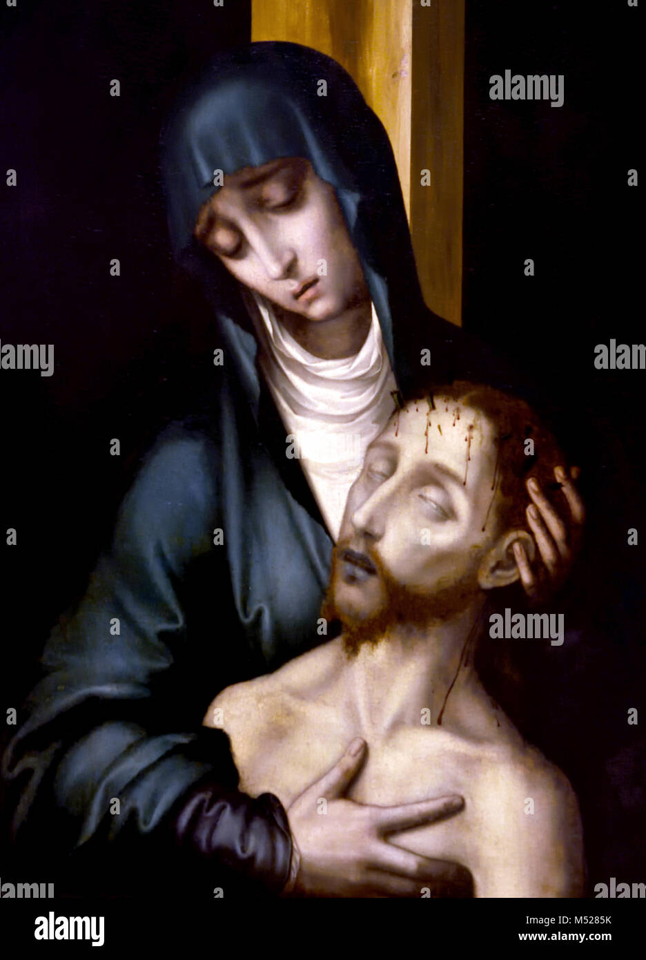 Pietà 1568 Luis de Morales (1509-1586) 16esimo secolo Spagna, Spagnolo ( Gesù Cristo morto e nelle braccia di sua madre, la Vergine Maria. ) Foto Stock