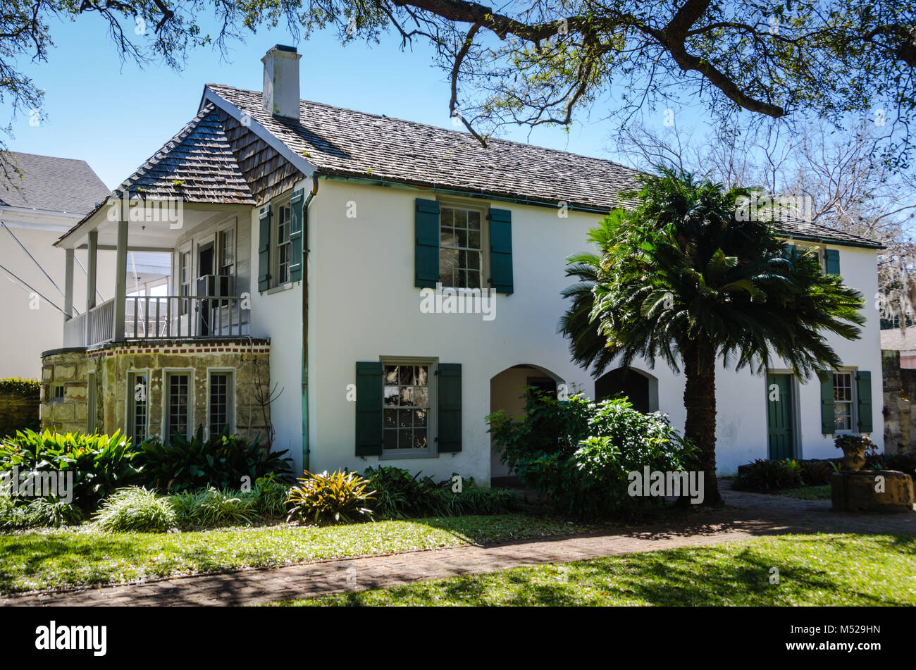 Risalente ai primi del settecento. Gonzalez Alvarez a casa, anche conosciuta come la casa più antica è una storica casa di sant'Agostino, Florida. Si tratta di individuare Foto Stock