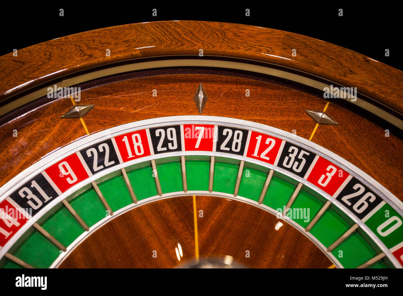 Roulette del Casinò il gioco d'azzardo Fortune Close up Foto Stock