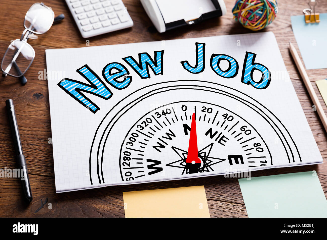 Nuovo lavoro il concetto di occupazione nel Blocco note alla scrivania Foto Stock