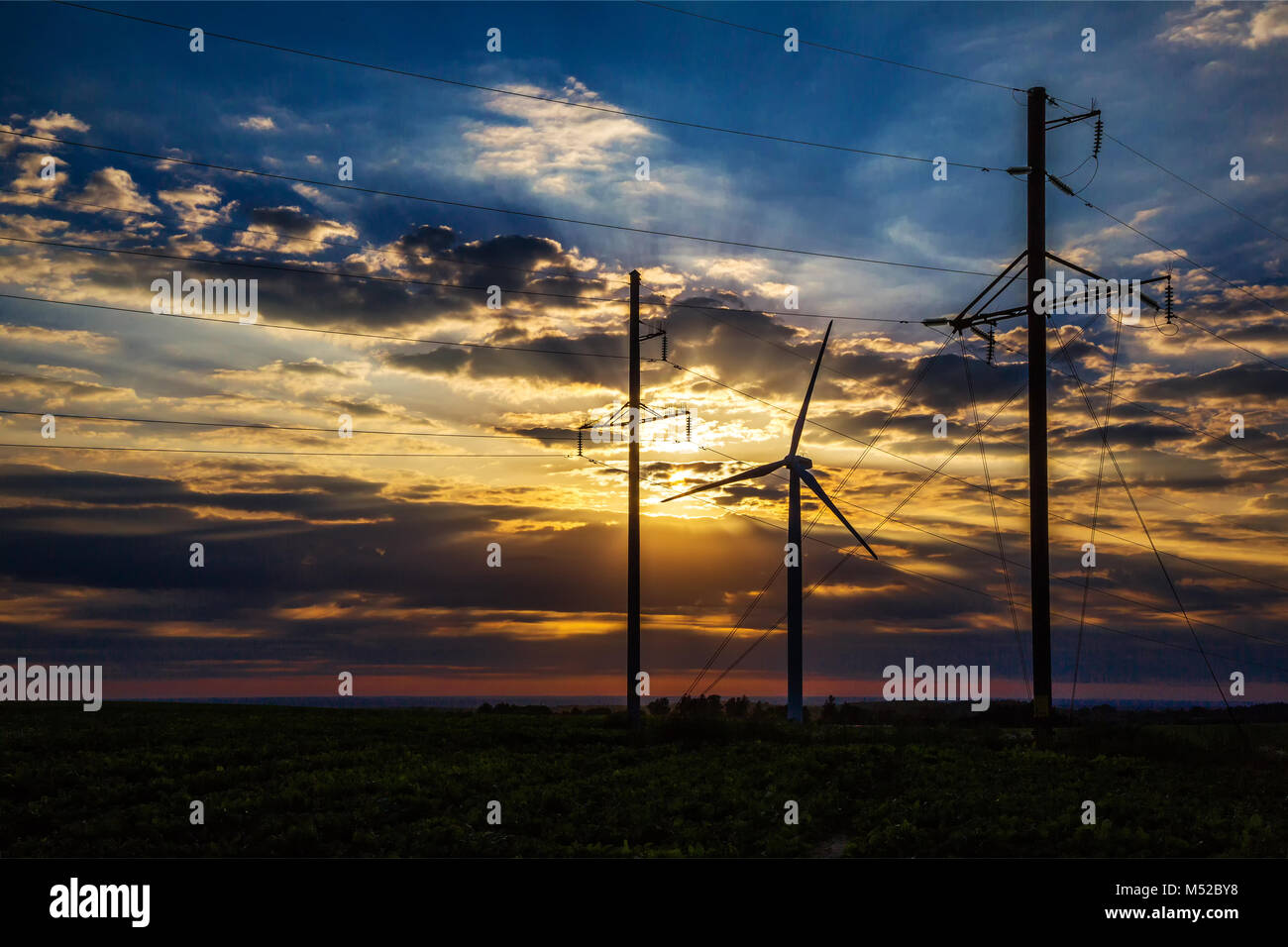 Turbina eolica, la generazione di potenza Foto Stock