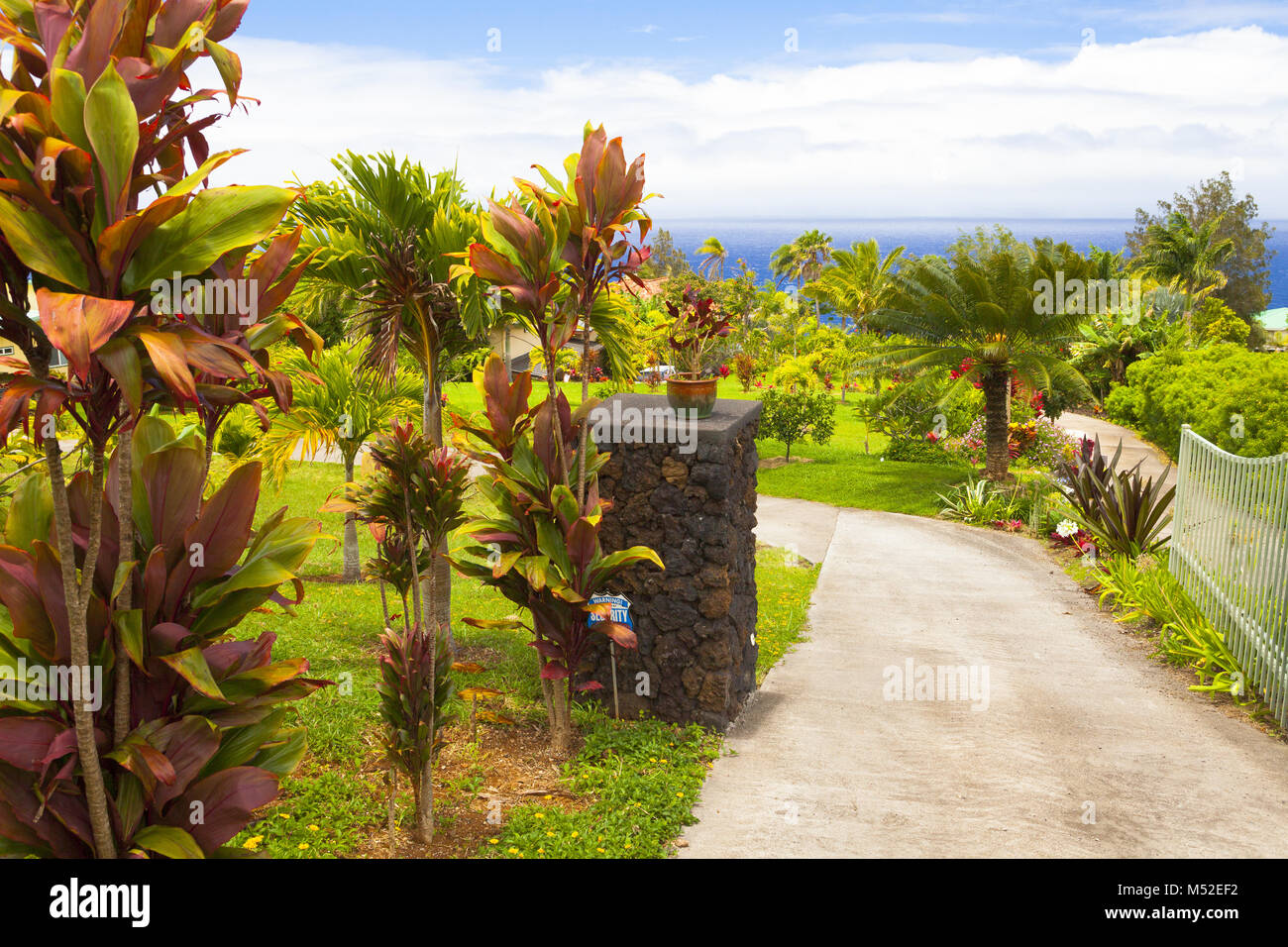 Big Island delle Hawaii oceano un giardino frontale Foto Stock