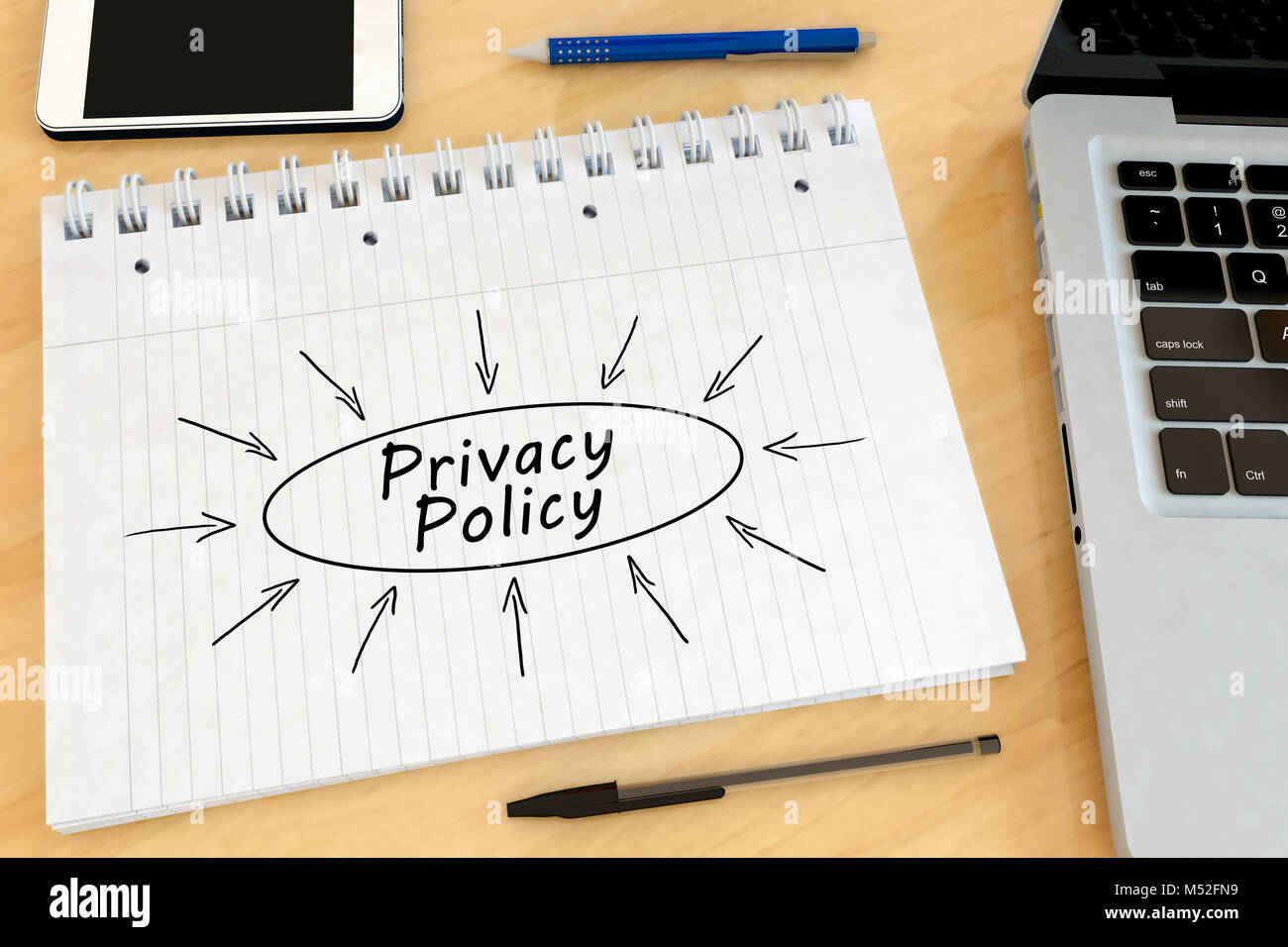 Politica di tutela della privacy il concetto di testo Foto Stock