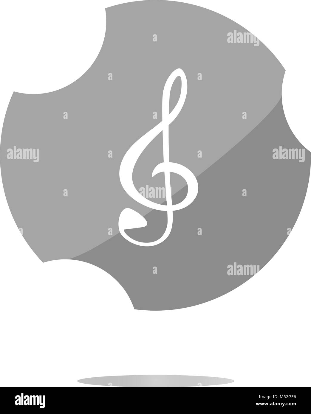 Musica round lucida icona web su sfondo bianco Foto Stock