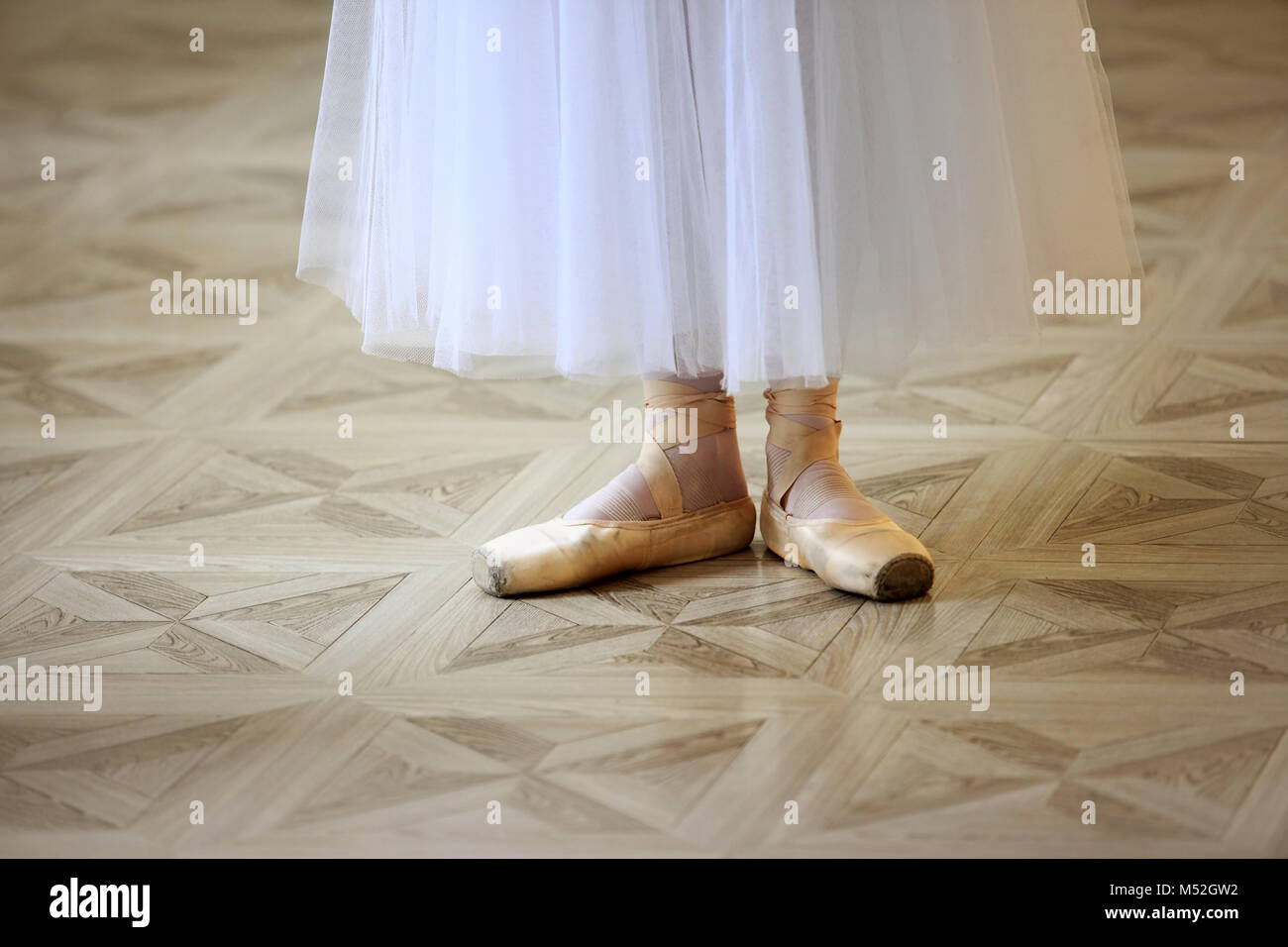 Belle gambe del ballerino in pointe Foto Stock