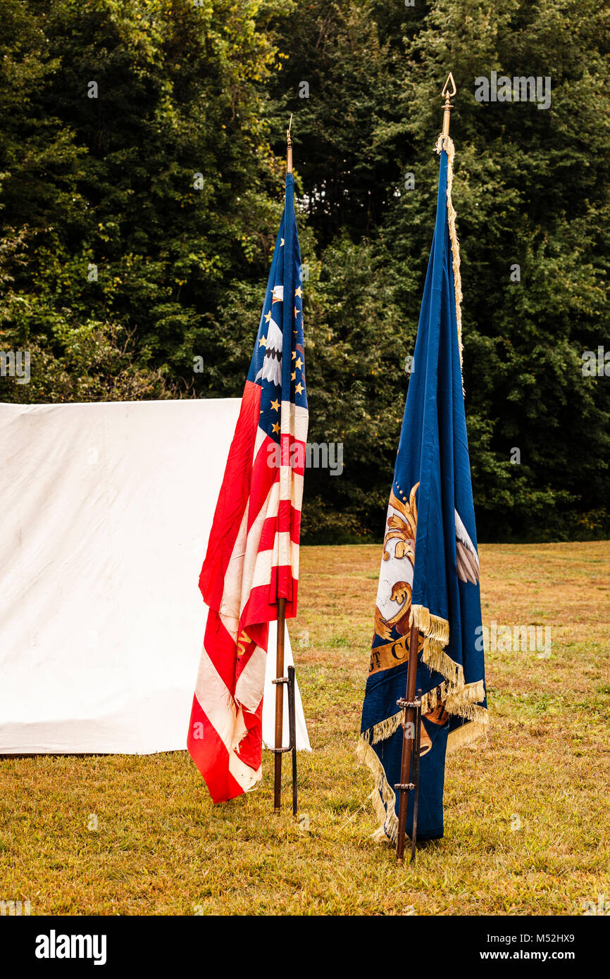 La guerra civile Encampment Northwest Park Country Fair   Windsor, Connecticut, Stati Uniti d'America Foto Stock