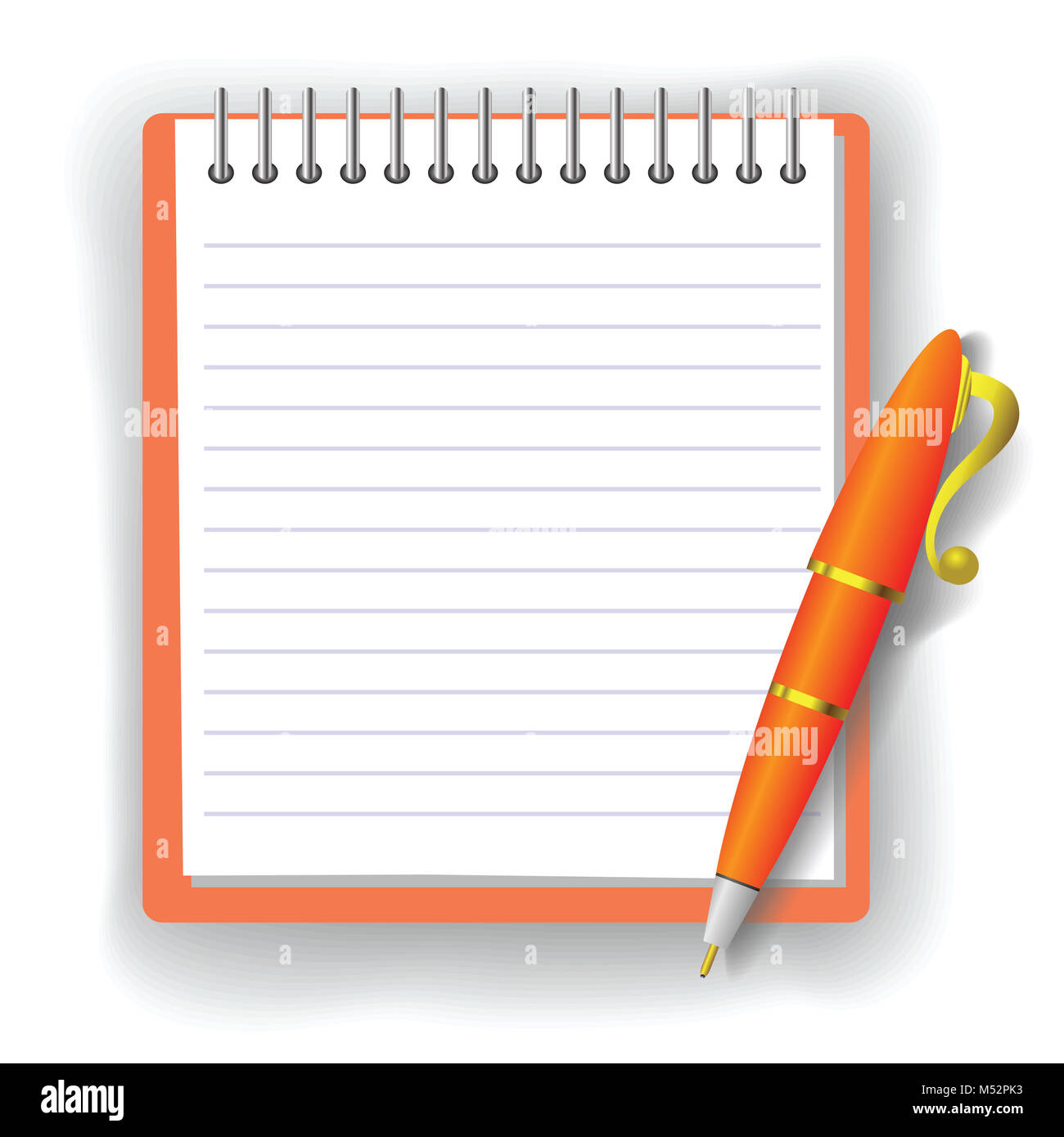 Notebook e penna Foto Stock