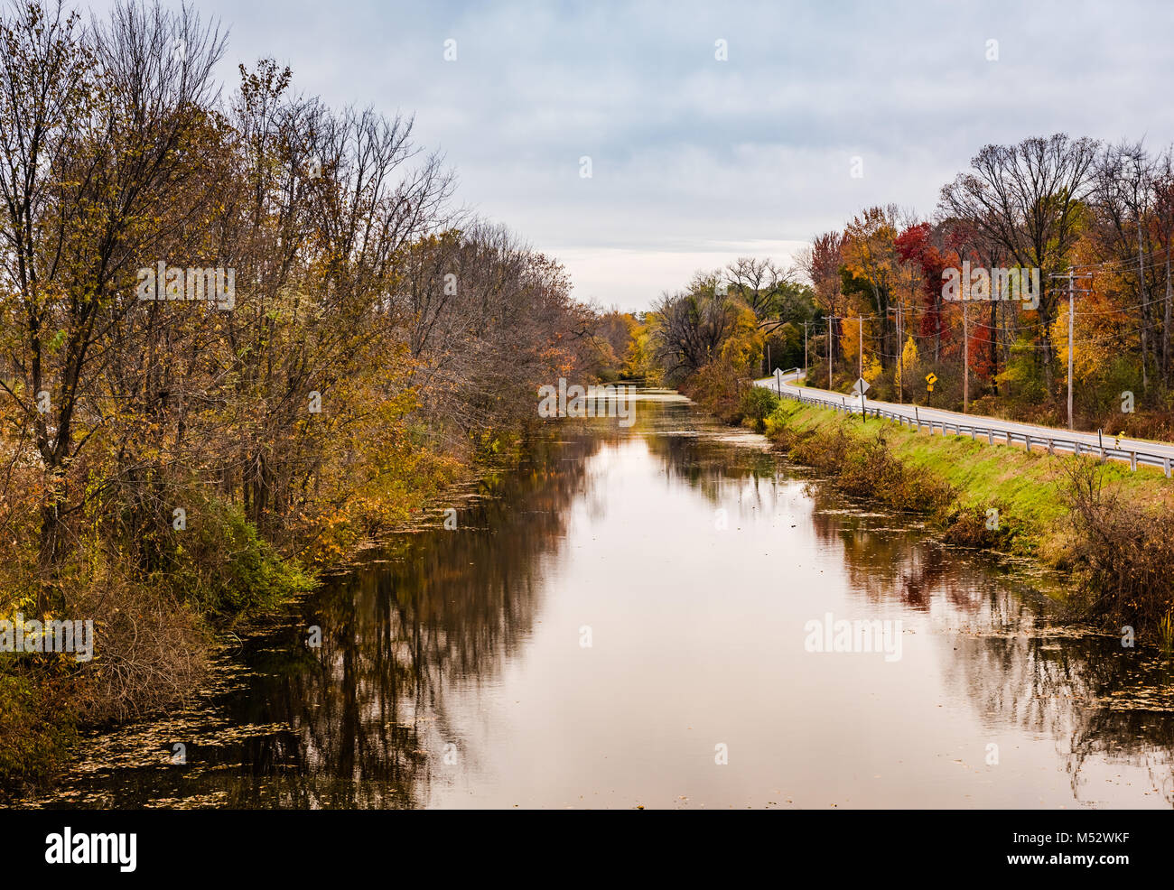 Il Traghetto Vischer natura storica e preservare è un 740-acri di terreno lungo il fiume Mohawk in Clifton Park, New York, vicino al borgo di Vischer traghetto. Foto Stock