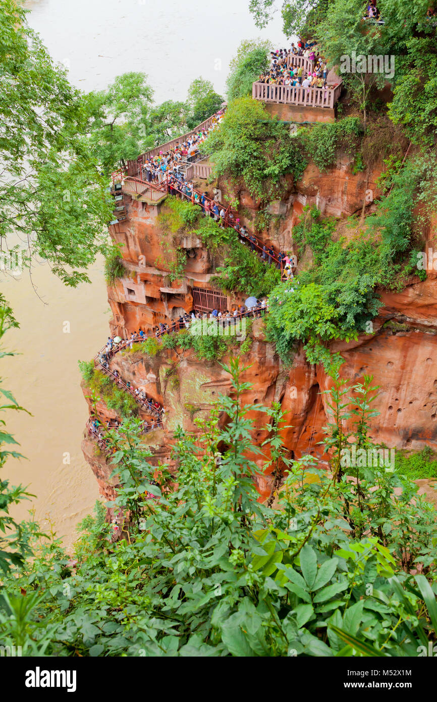Scale di montagna di big buddha leshan Foto Stock