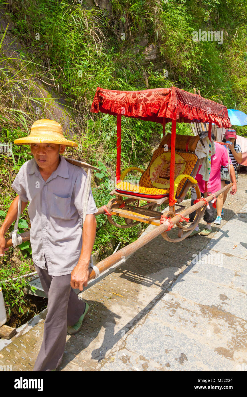 Portantina longji cina Foto Stock