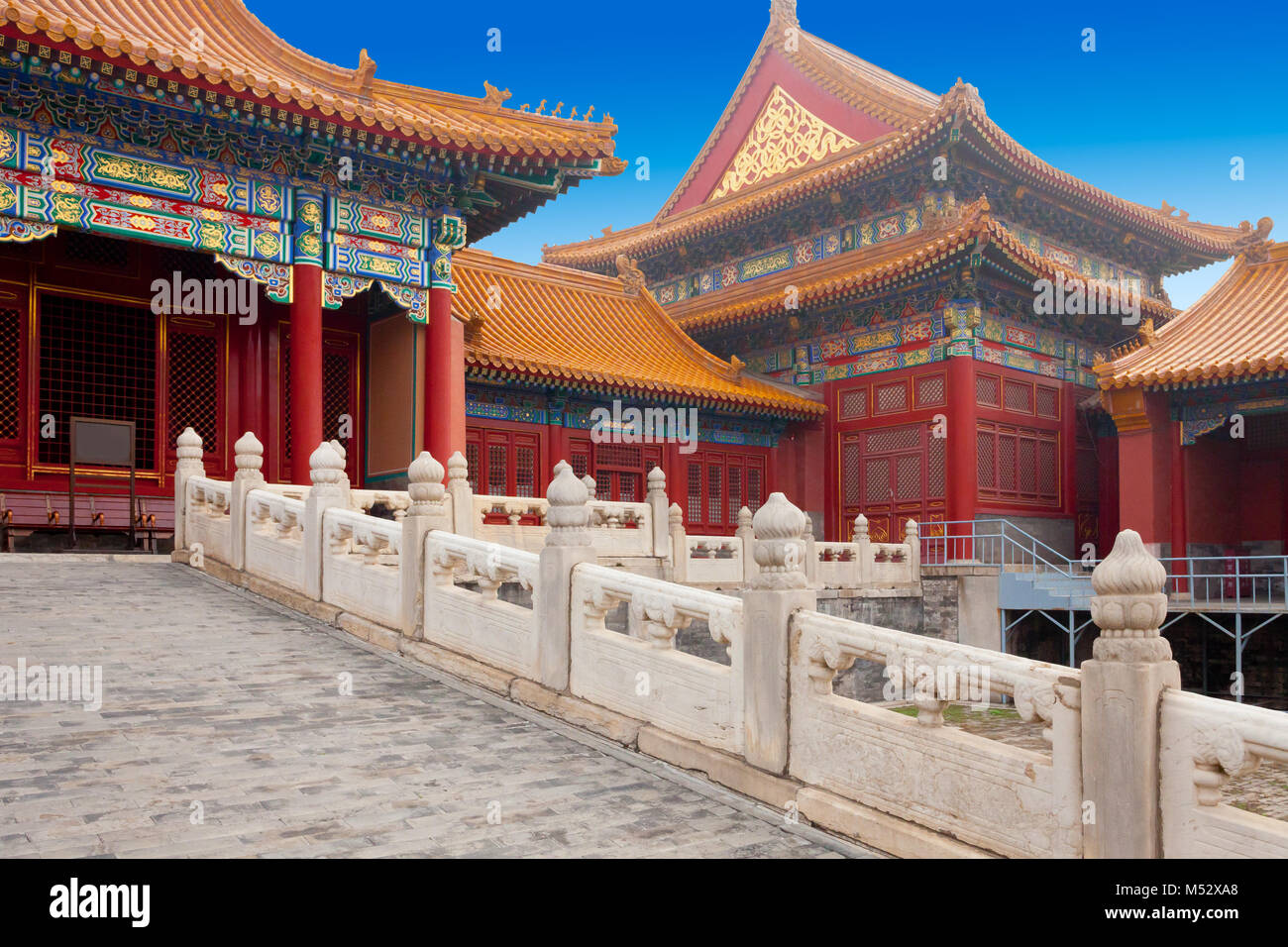 La città proibita di Pechino di vista città interna con Sun Foto Stock