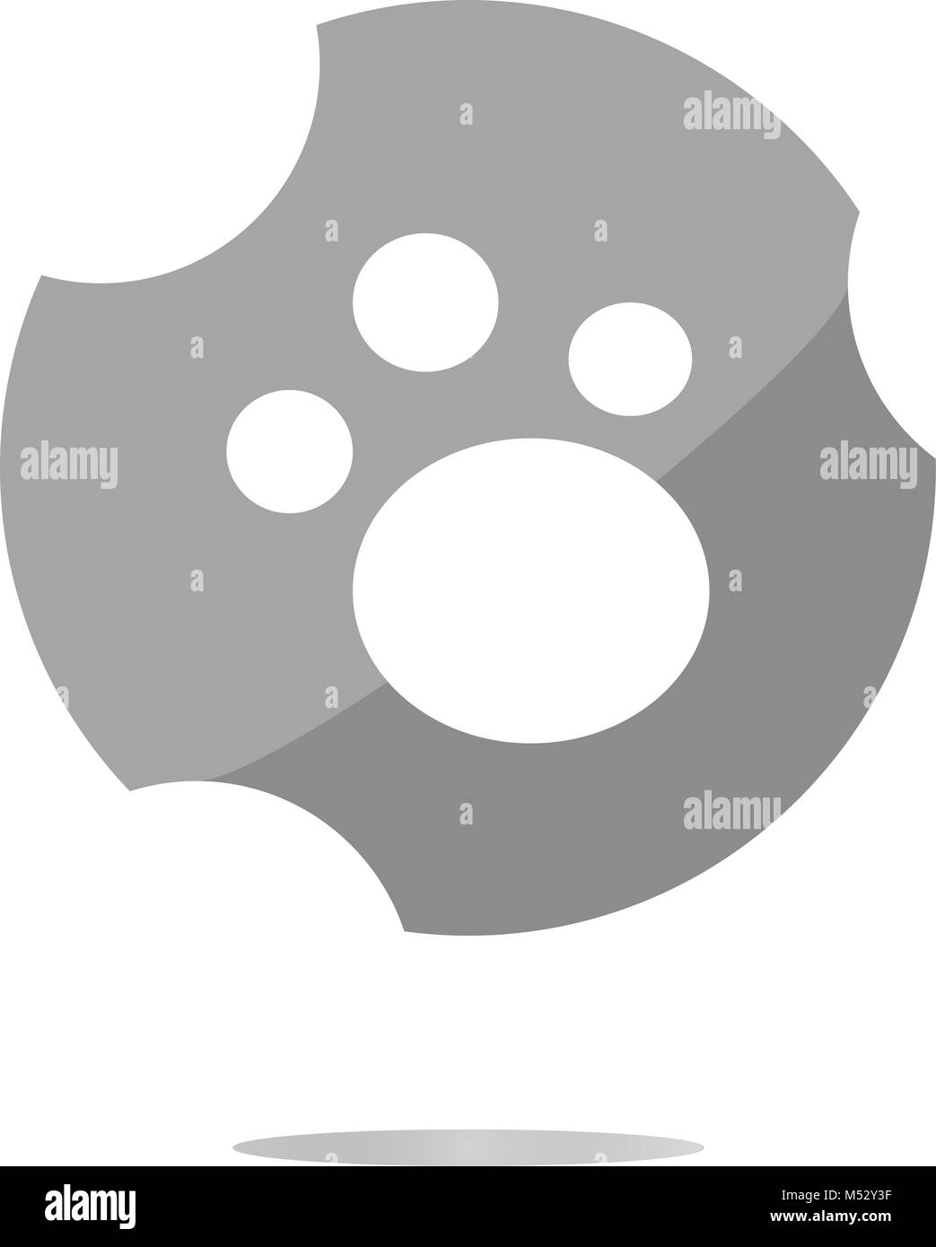 Footprint animale lucida icona web isolato su bianco Foto Stock