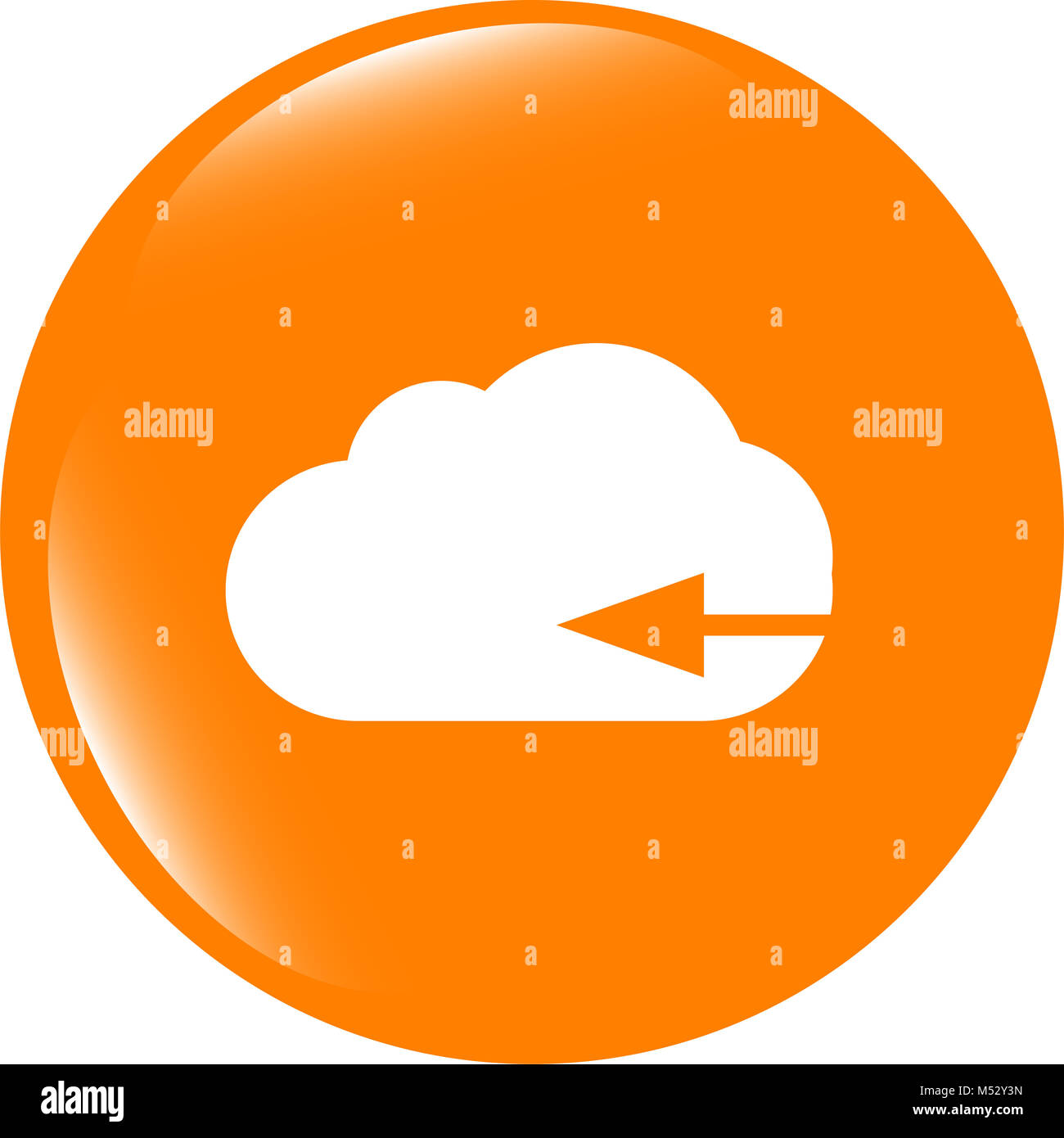 Caricare dall'icona a forma di nuvola. Pulsante di caricamento. Simbolo di carico Foto Stock