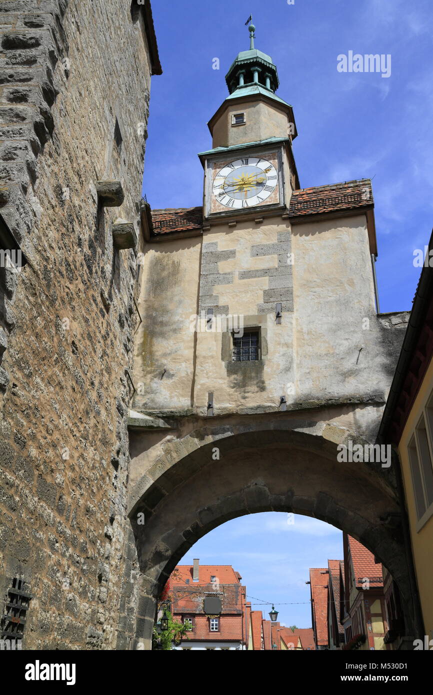 Marcus torre in Rothenburg ob der Tauber Foto Stock