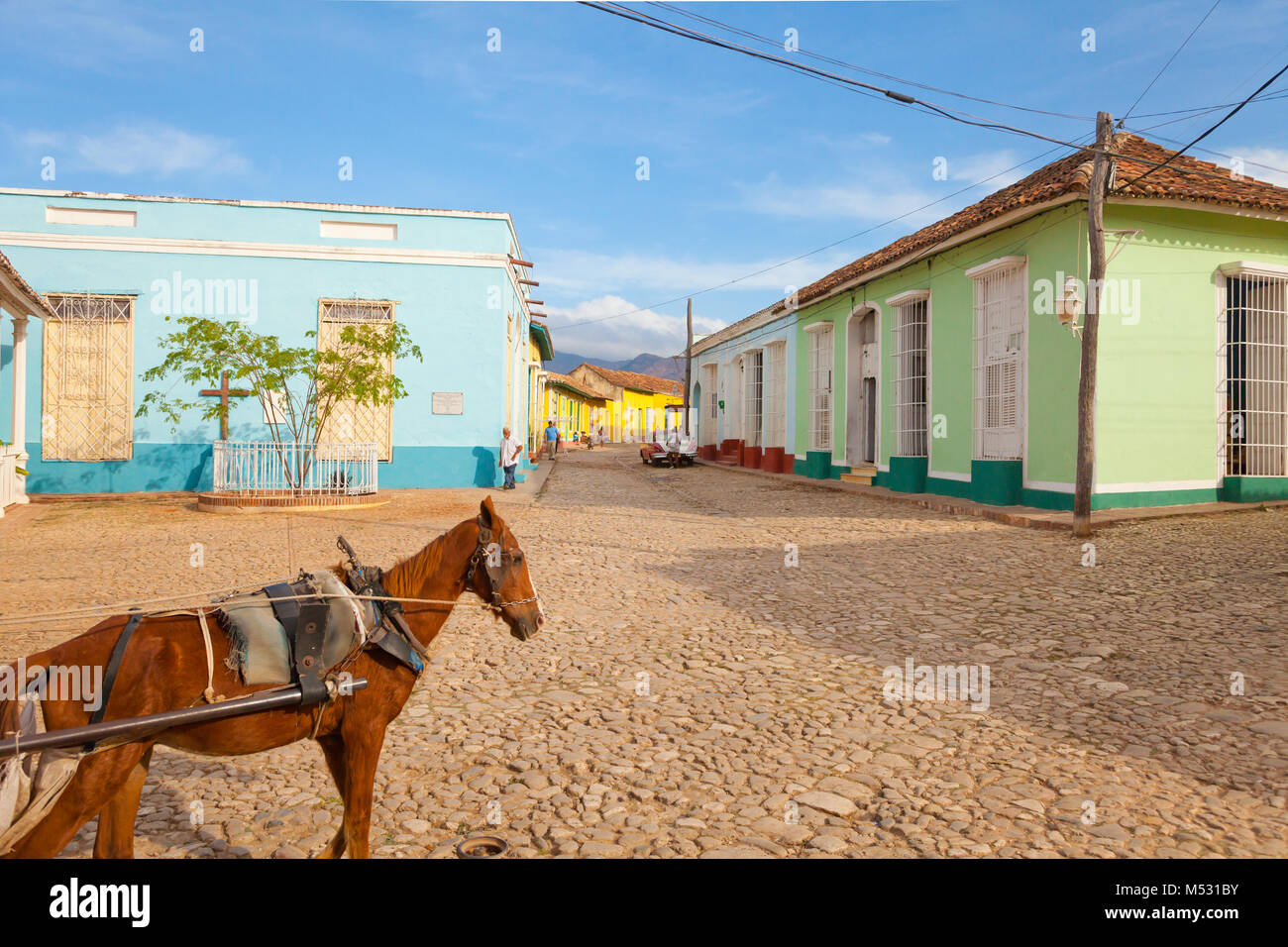 Trinidad street a cavallo Foto Stock