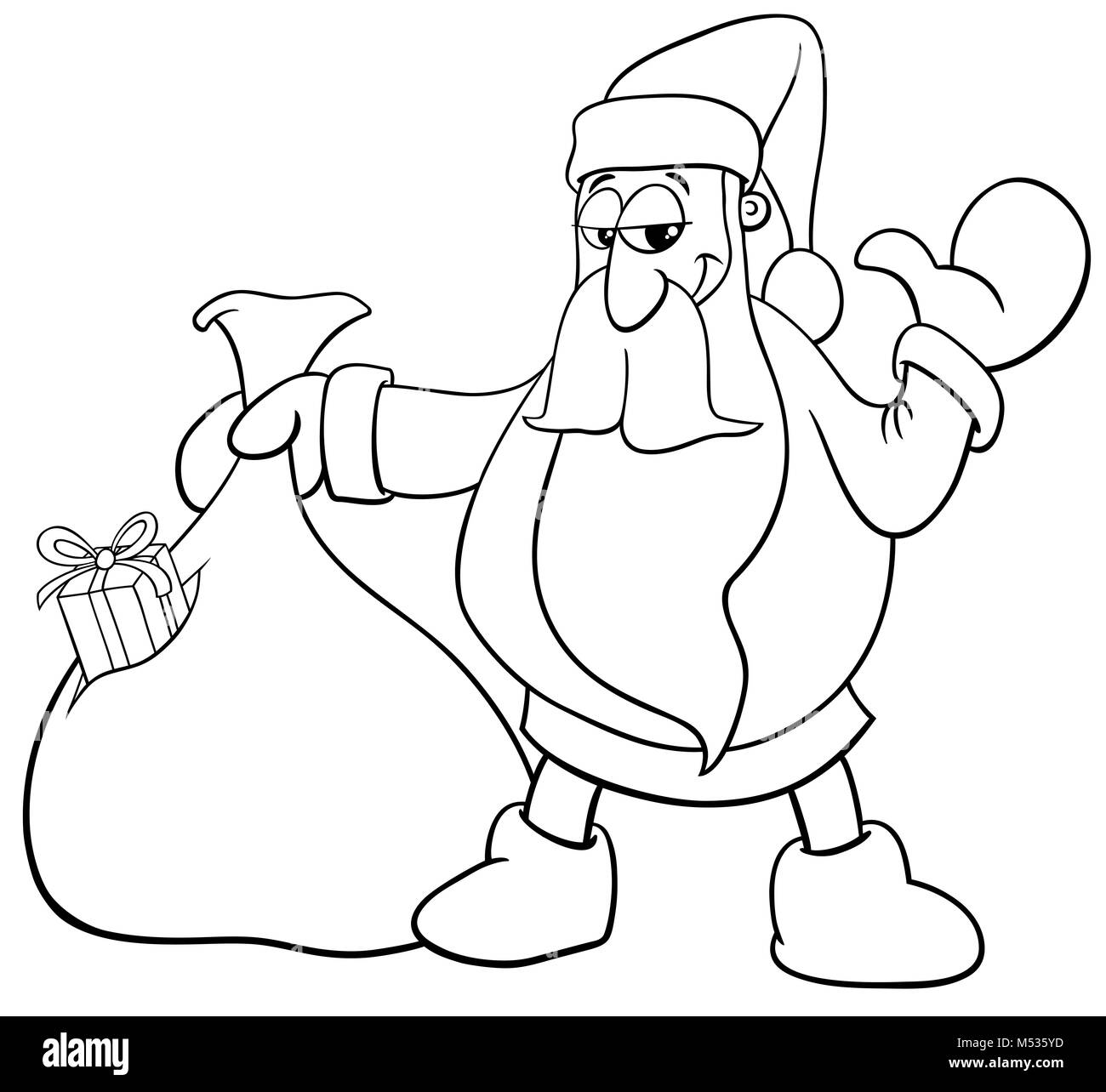 Babbo Natale Con Il Sacco Di Doni Libro Da Colorare Foto Stock Alamy