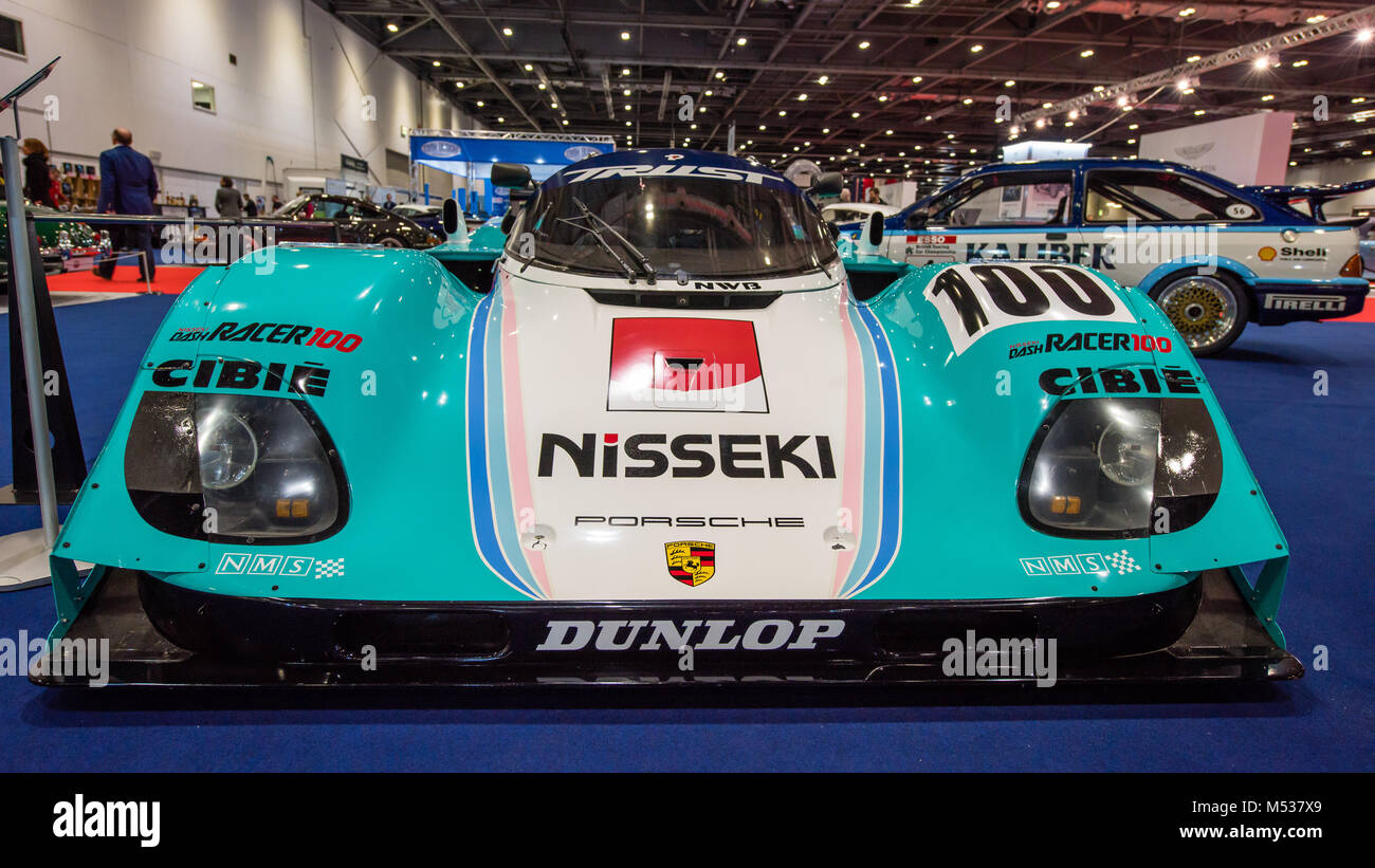 1988 Nisseki fiducia Racing Porsche 962C GRUPPO C Le Mans racing auto presso il London Classic Car Show & motorismo storico Show internazionale in Excel Foto Stock