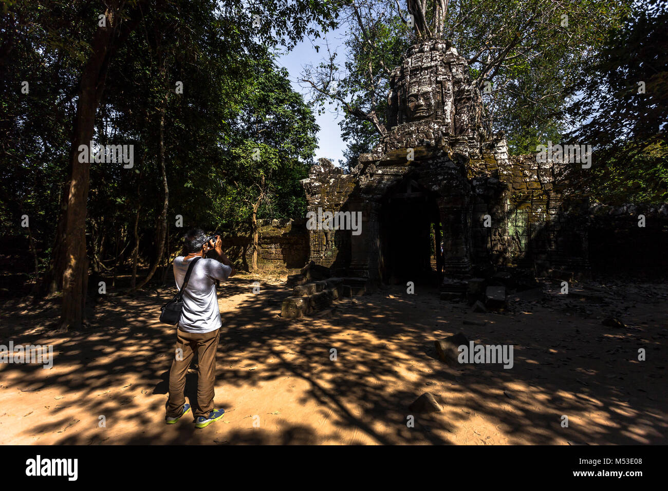 Ta Som Angkor Wat Siem Reap Cambogia il sud-est asiatico è un piccolo tempio di Angkor, Cambogia, costruita alla fine del XII secolo per il Re Jayavarman V Foto Stock