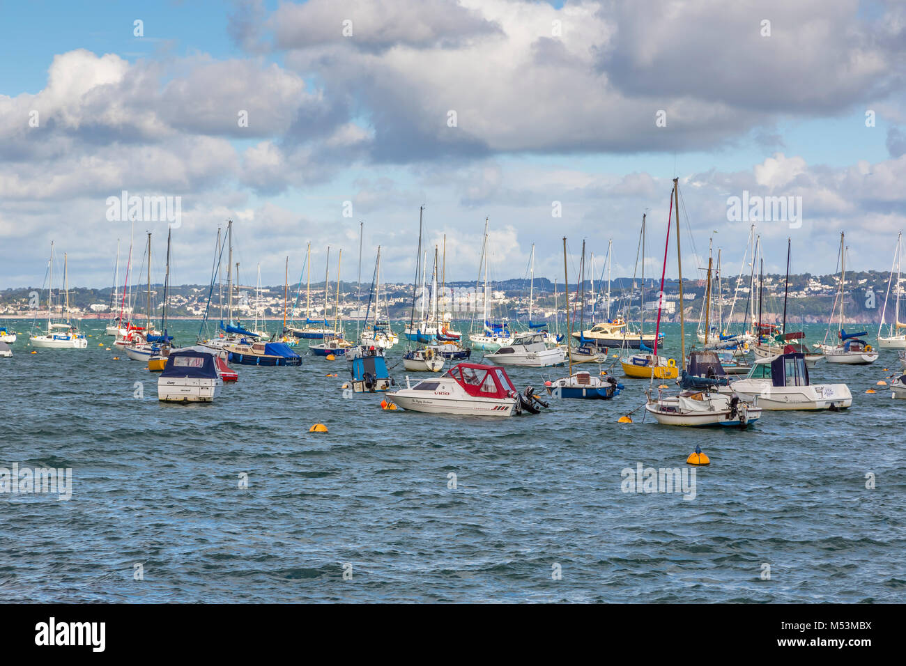 Una vista del porto di Brixham in South Devon, Regno Unito. Foto Stock