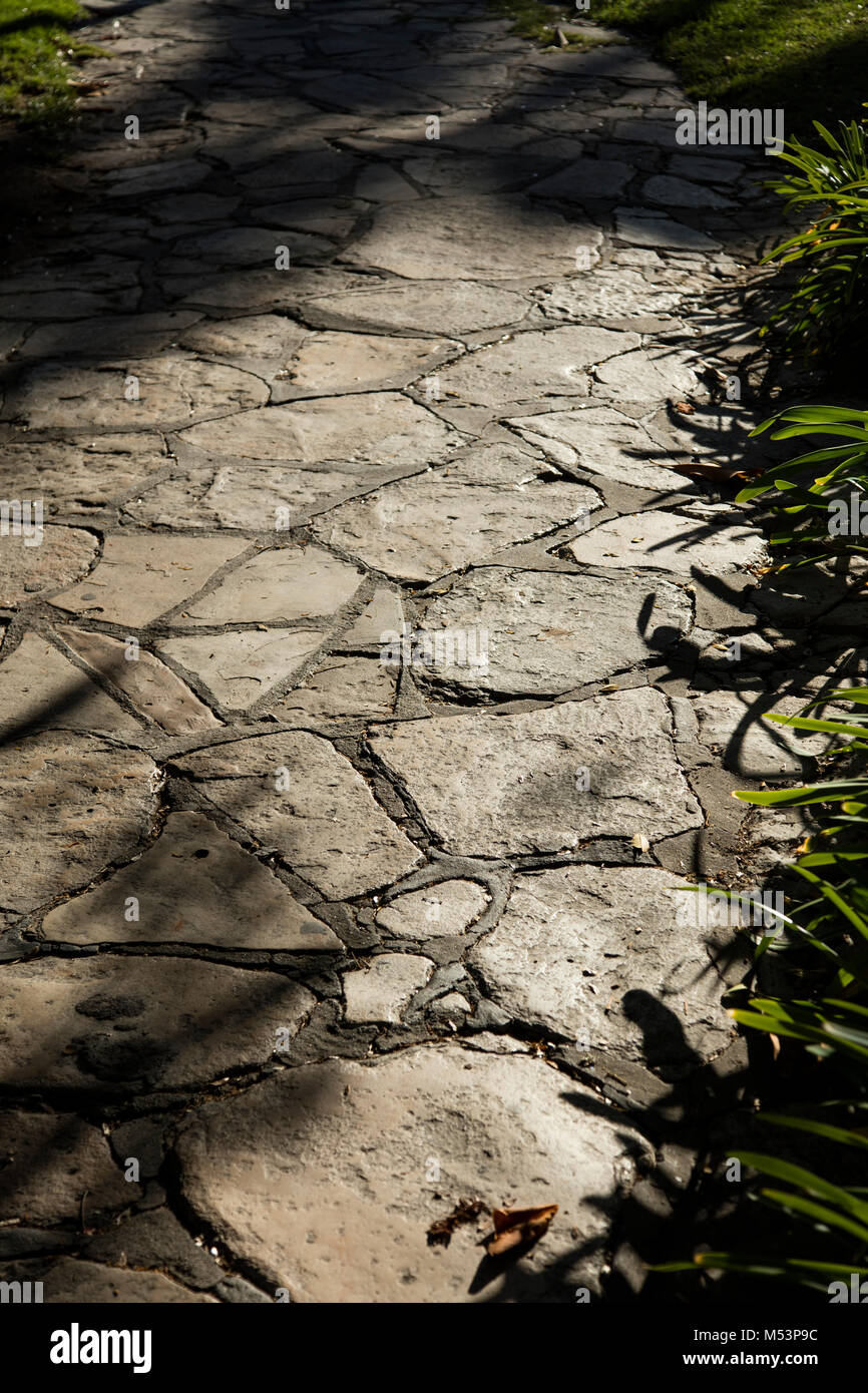 In mattoni di pietra arenaria mortaio illuminata dal sole Foto Stock