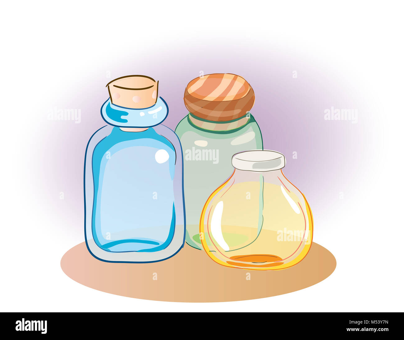 Vaso colorato, bottiglie clipart - illustrazione vettoriale Foto Stock