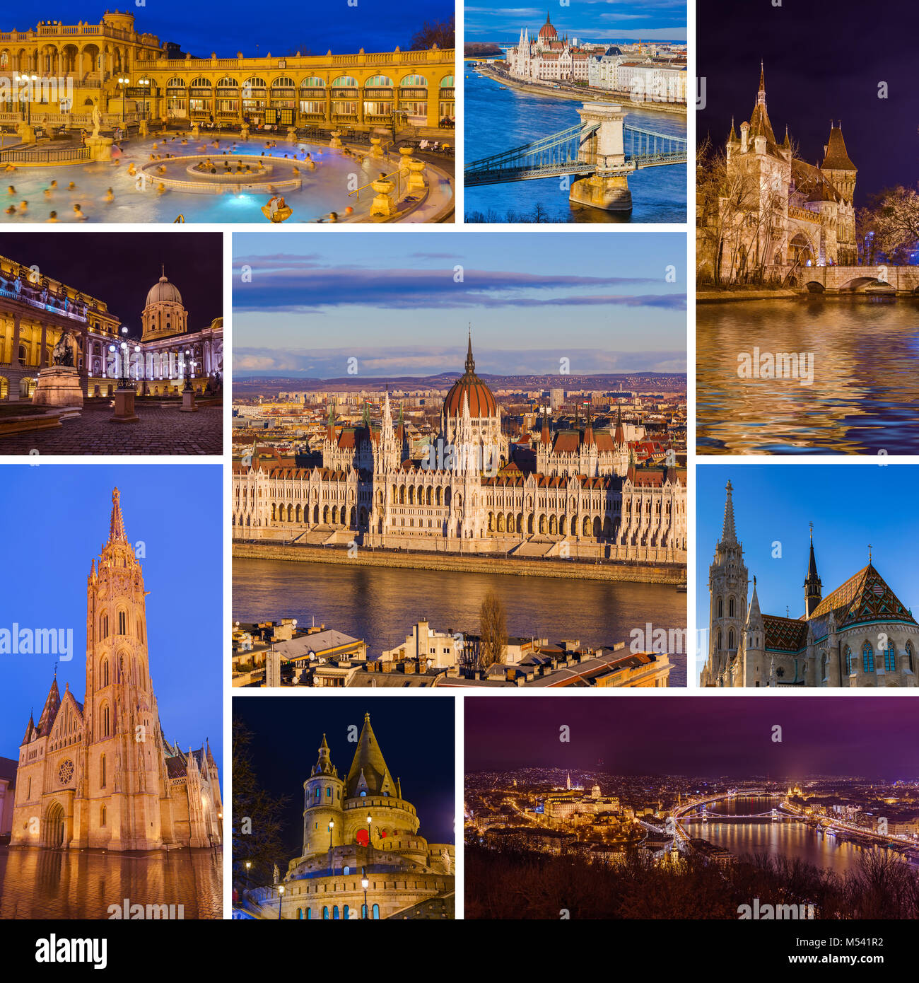 Collage di Budapest Ungheria le immagini del viaggio (le mie foto) Foto Stock