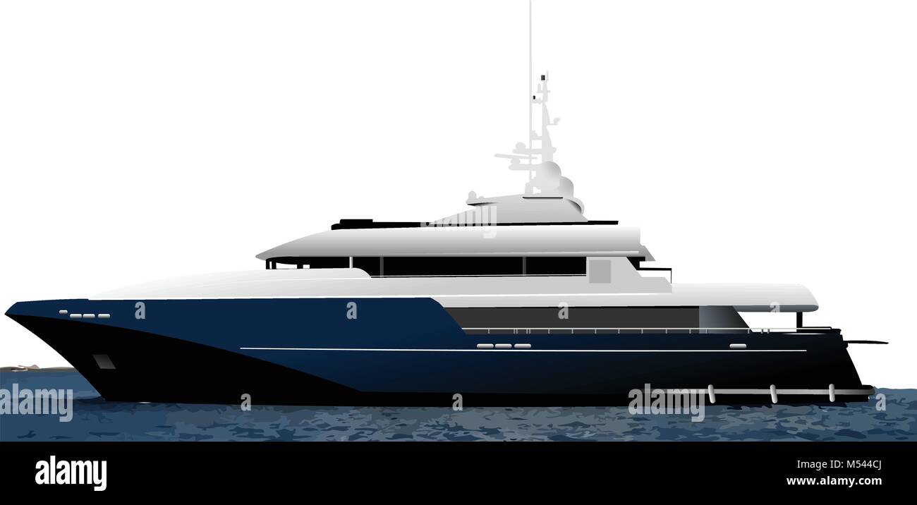 Nero Blue Ocean yacht. Illustrazione Vettoriale Illustrazione Vettoriale