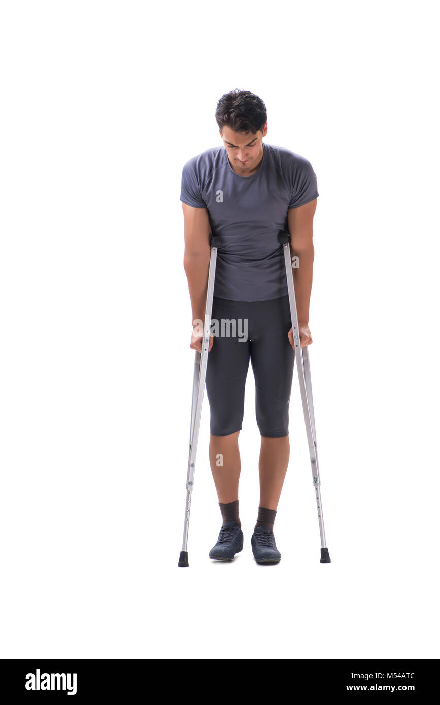 Paziente giovane atleta sportivo di subire un pregiudizio trauma con Foto Stock